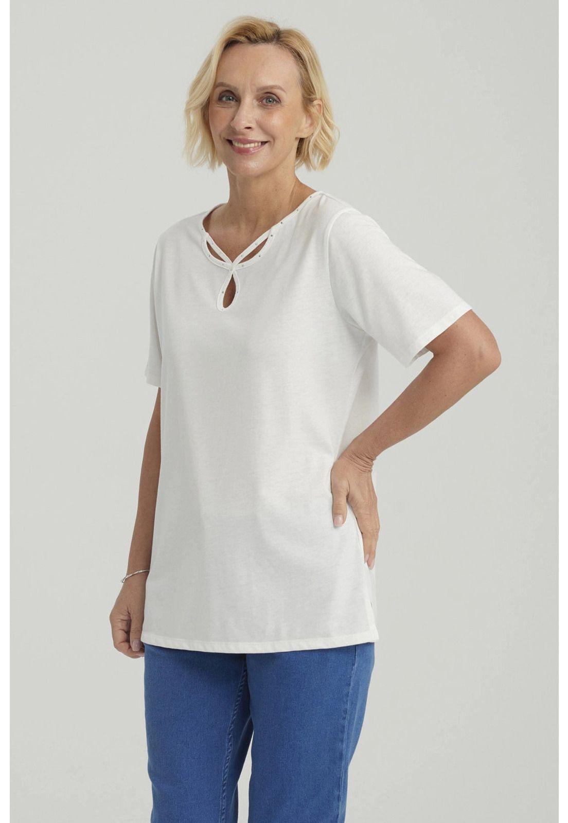 Polera Mujer Lisa Apertura Crudo-5