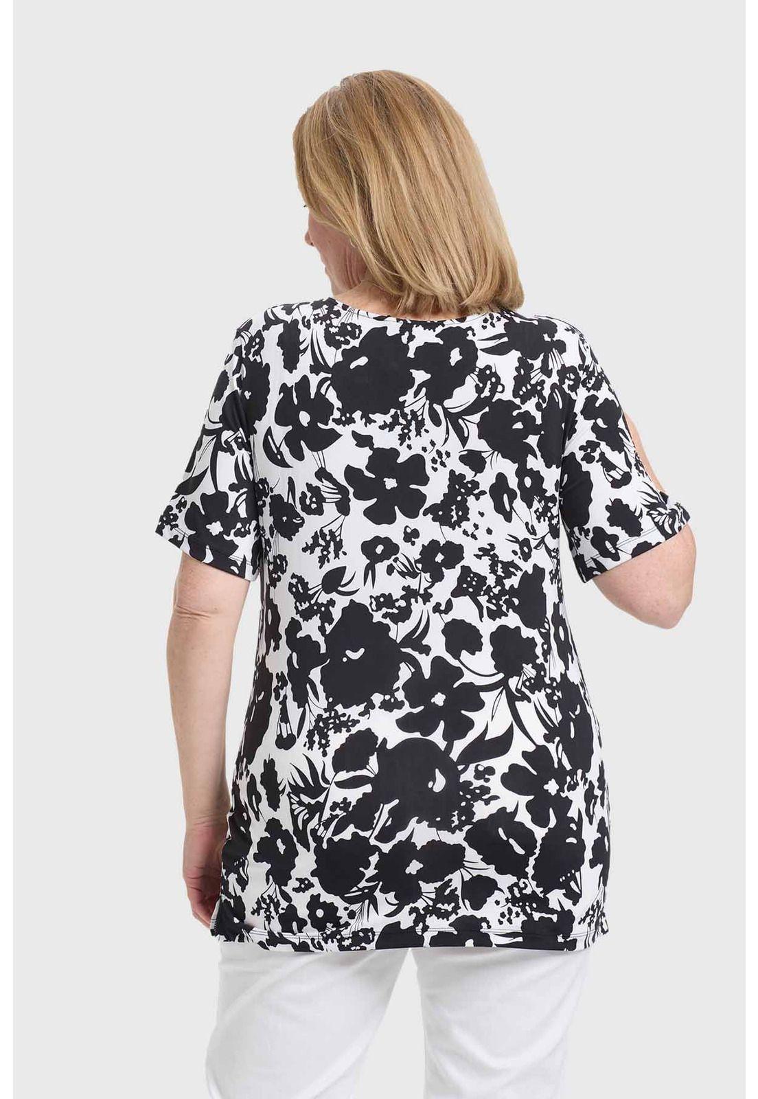 Polera Mujer Aplicación Print Negro-2