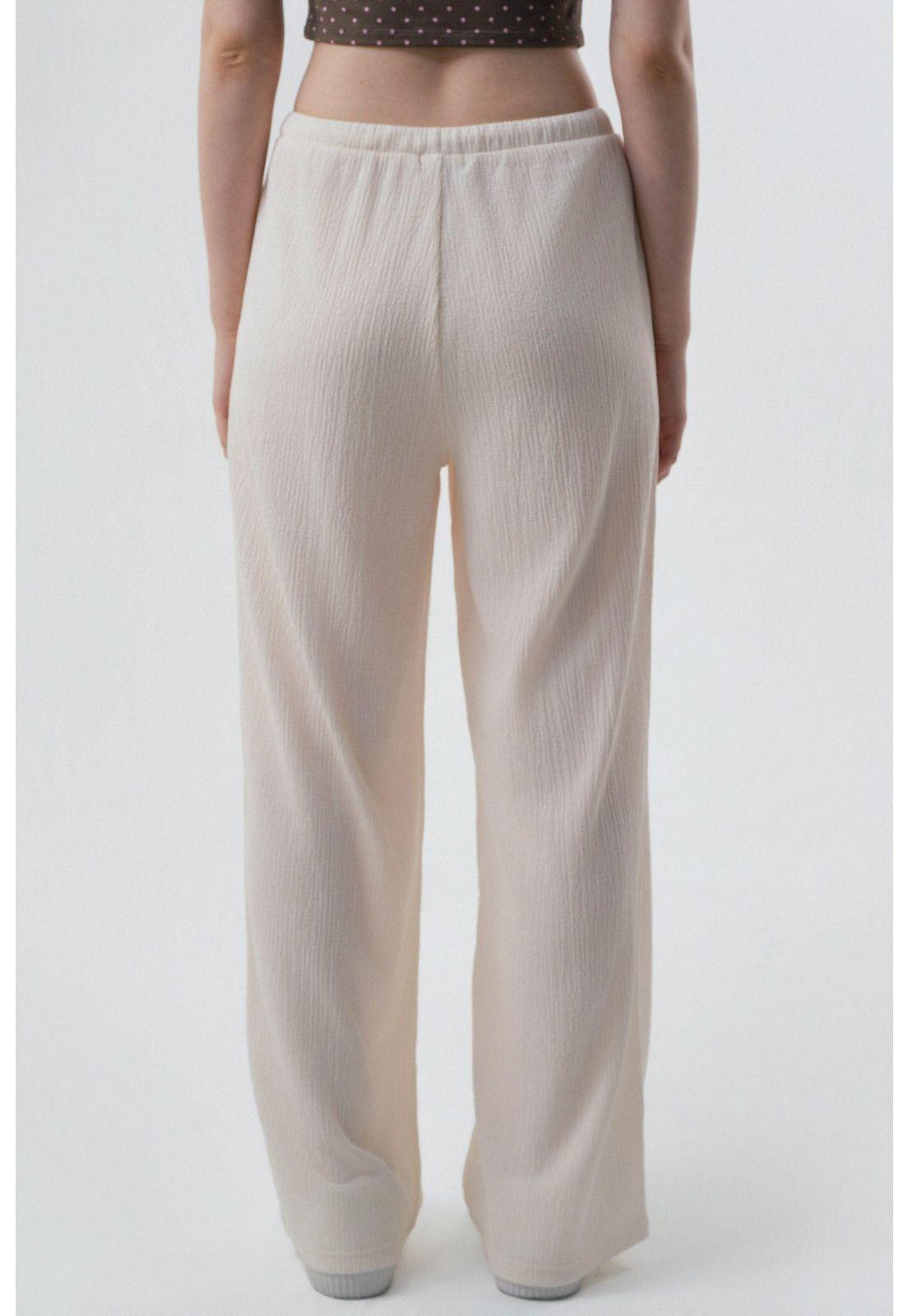 Pantalón Mujer Wide Leg Crema-2