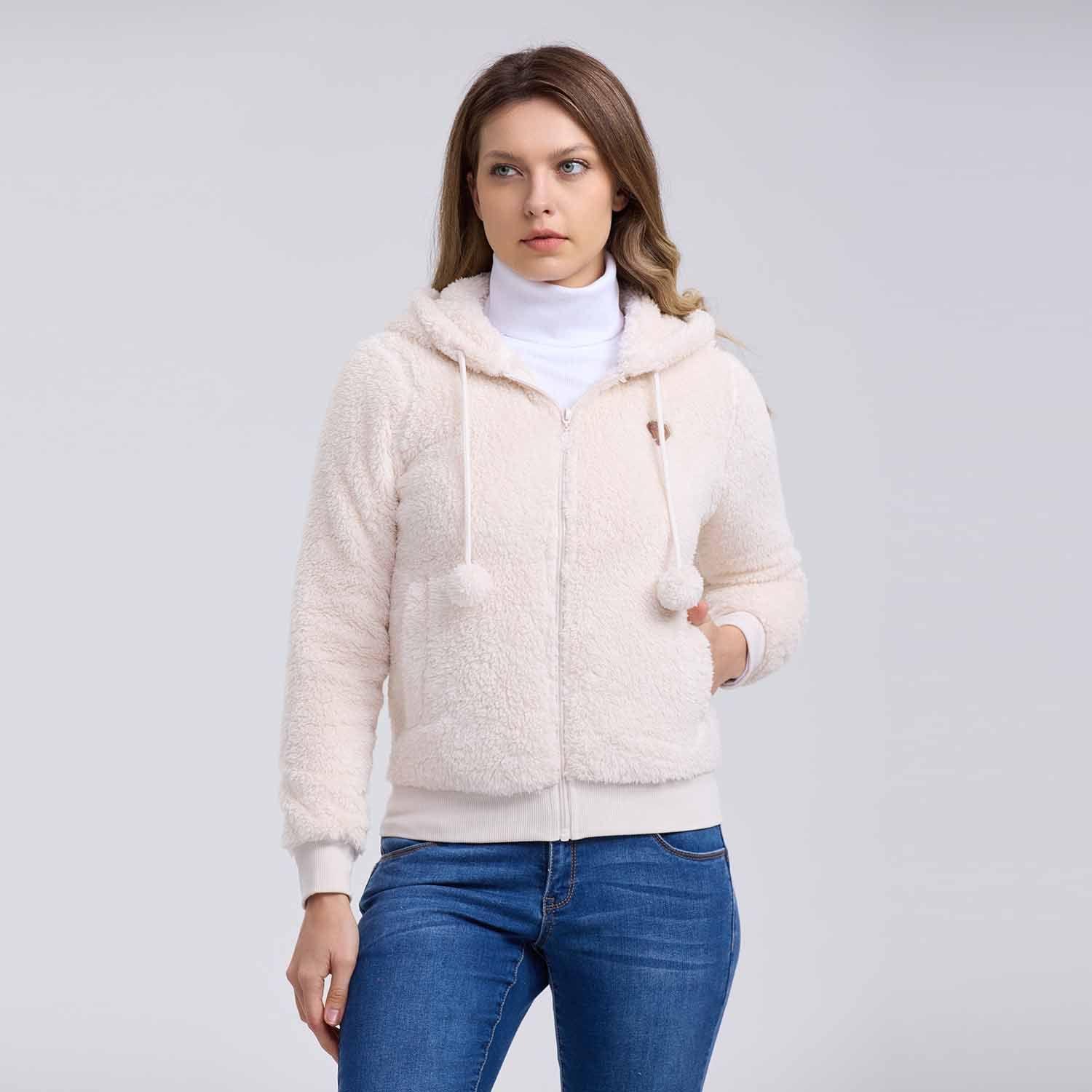 Polar Mujer Pompom Full Crema-1
