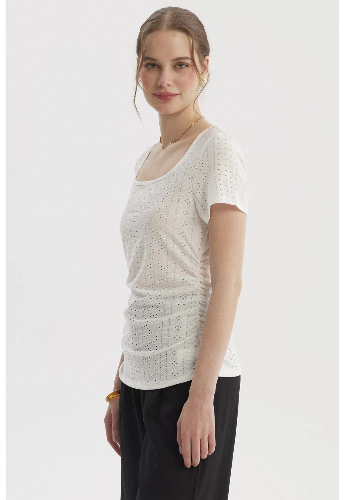 Polera Mujer Escote Cuadrado Crudo- ll-1