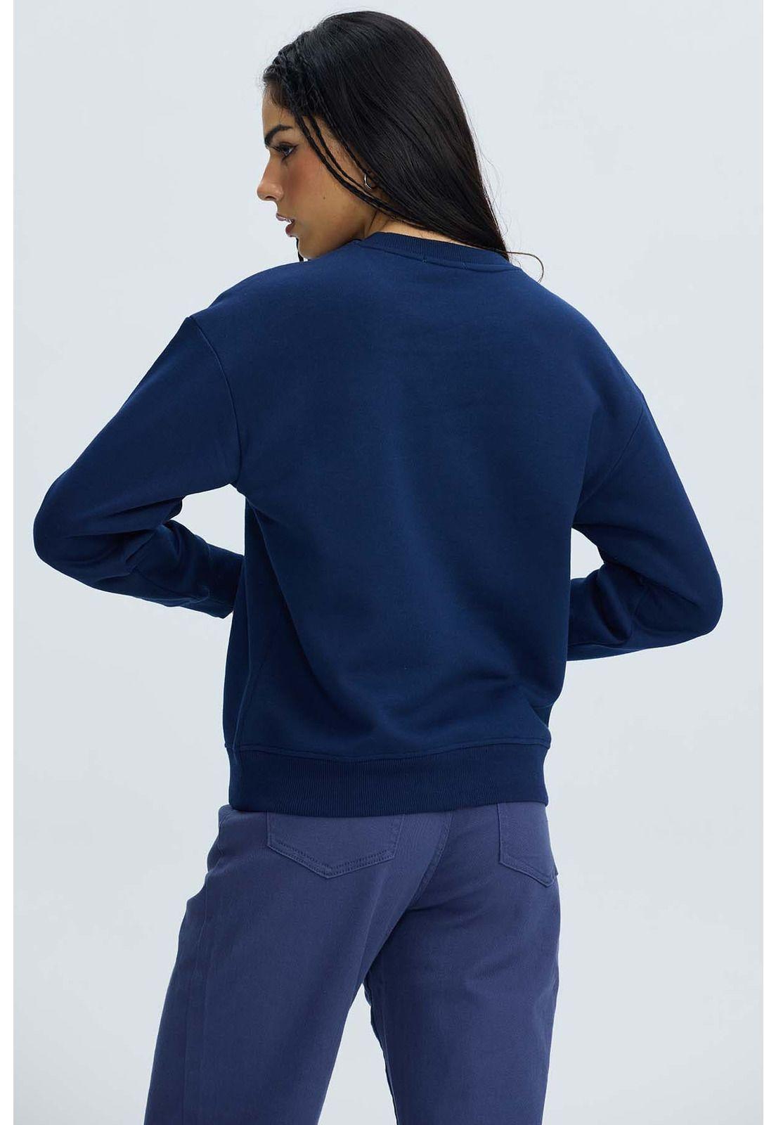 Polerón Mujer Oversize Bordado Azul-2