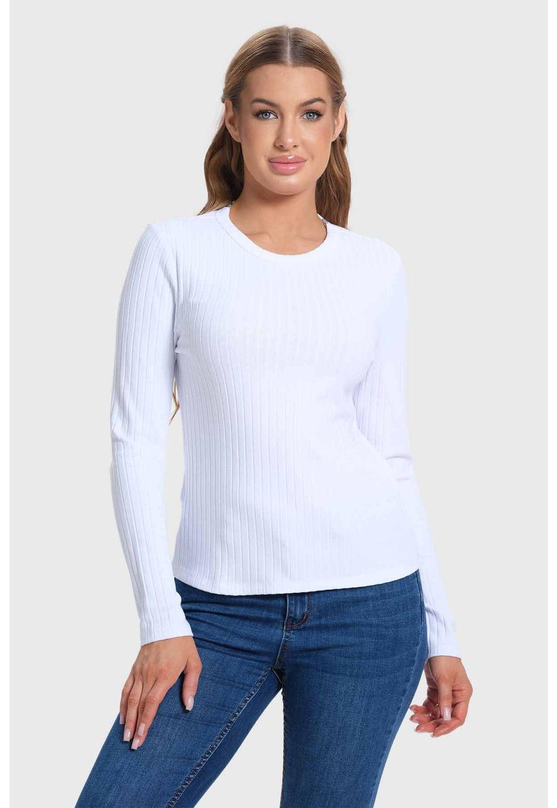 Polera Mujer Rib Blanco - ll-0