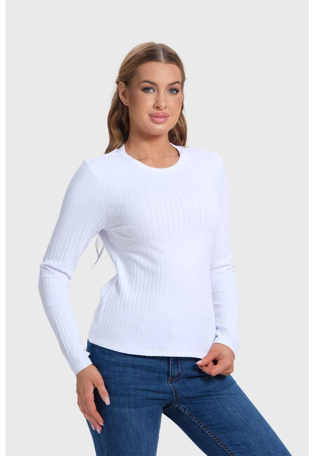 Polera Mujer Rib Blanco - ll-1