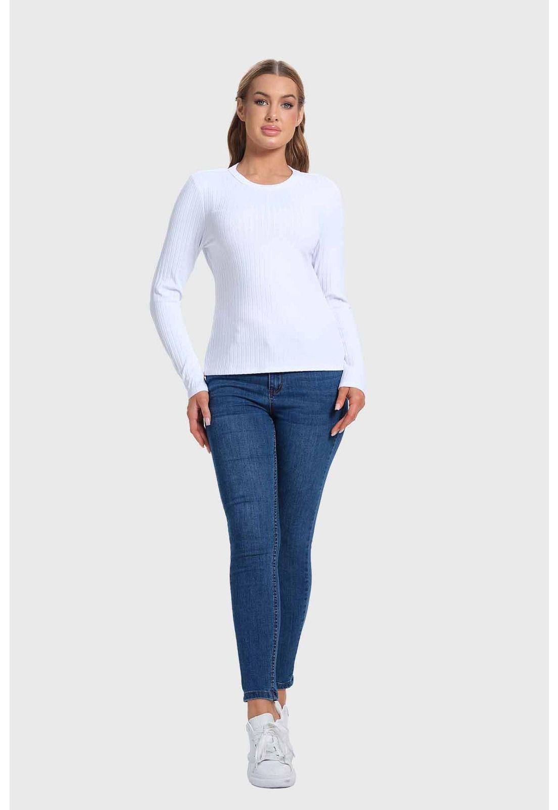 Polera Mujer Rib Blanco - ll-3