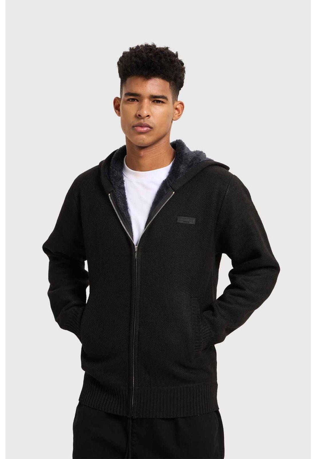 Sweater Hombre Hoodie Negro - ll-0