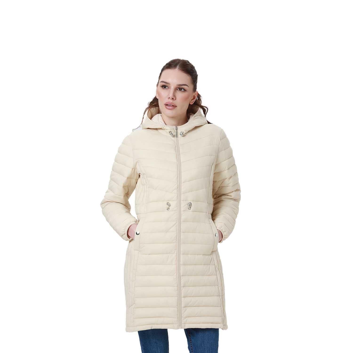 Parka Mujer Modelo Largo Beige-1