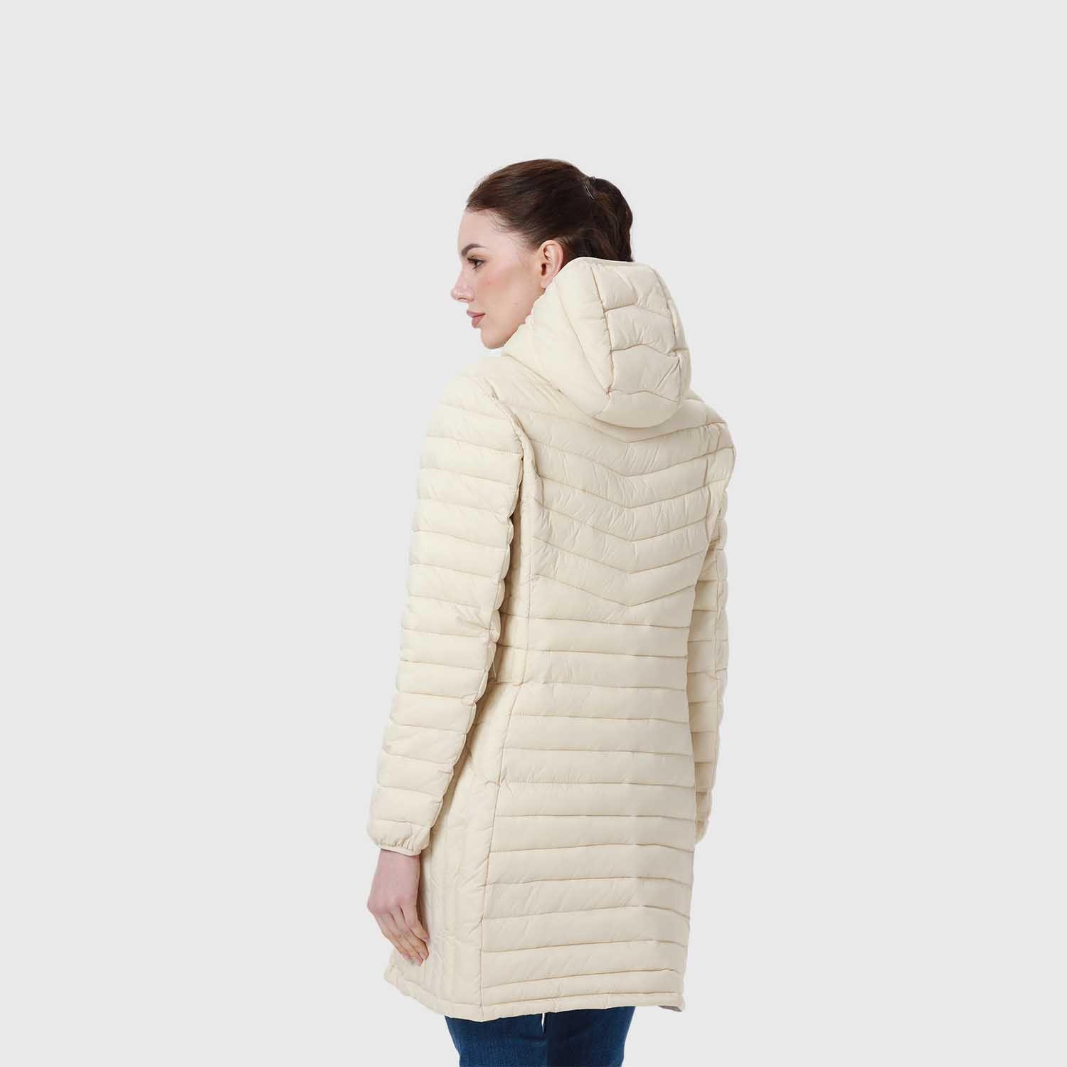 Parka Mujer Modelo Largo Beige-5