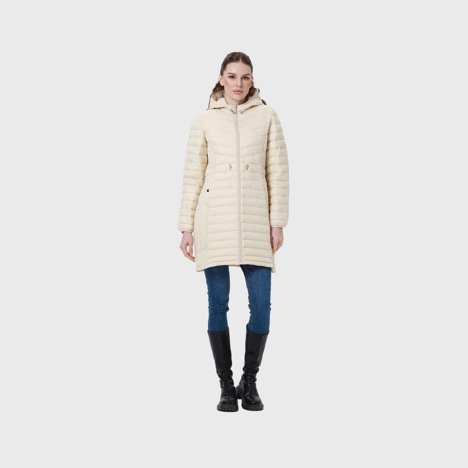 Parka Mujer Modelo Largo Beige-6