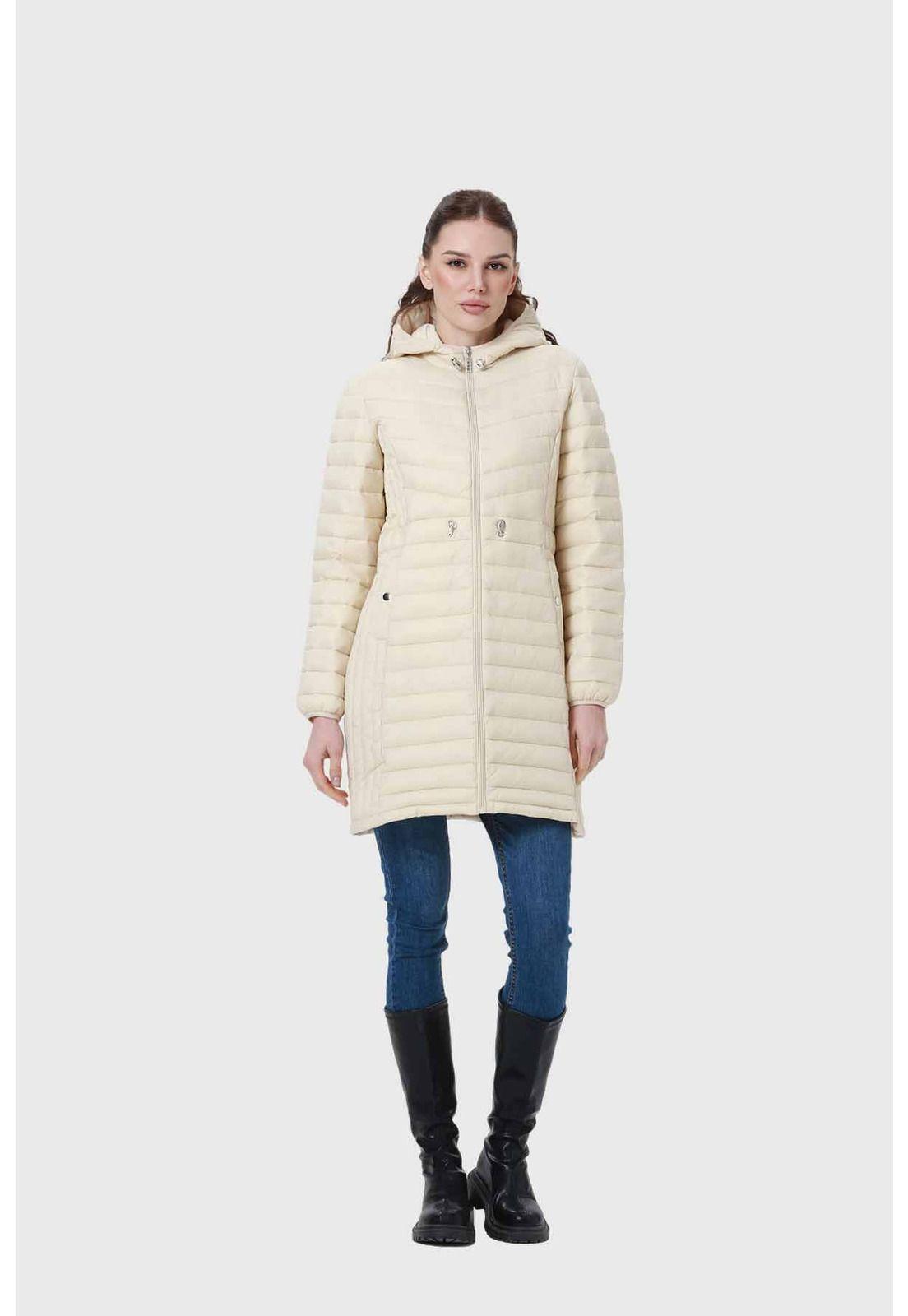 Parka Mujer Modelo Largo Beige-3