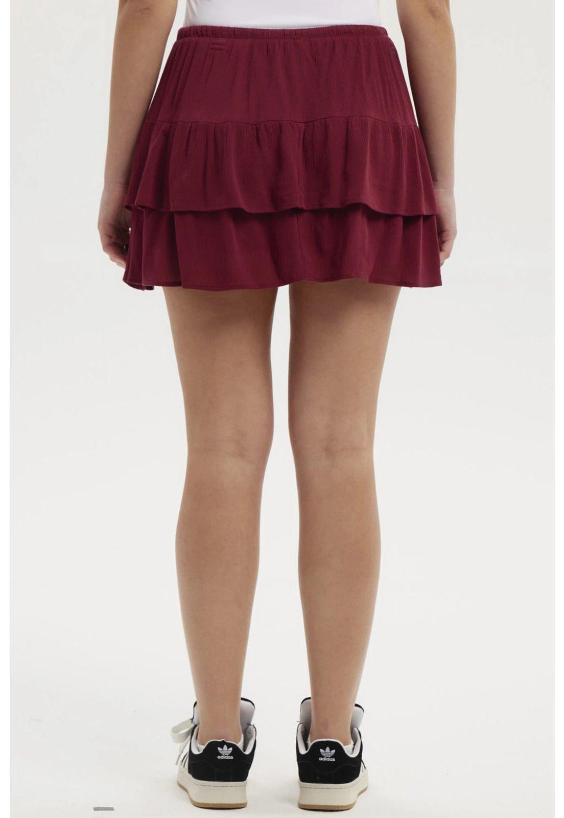 Falda Mujer Short Capas Rojo-2