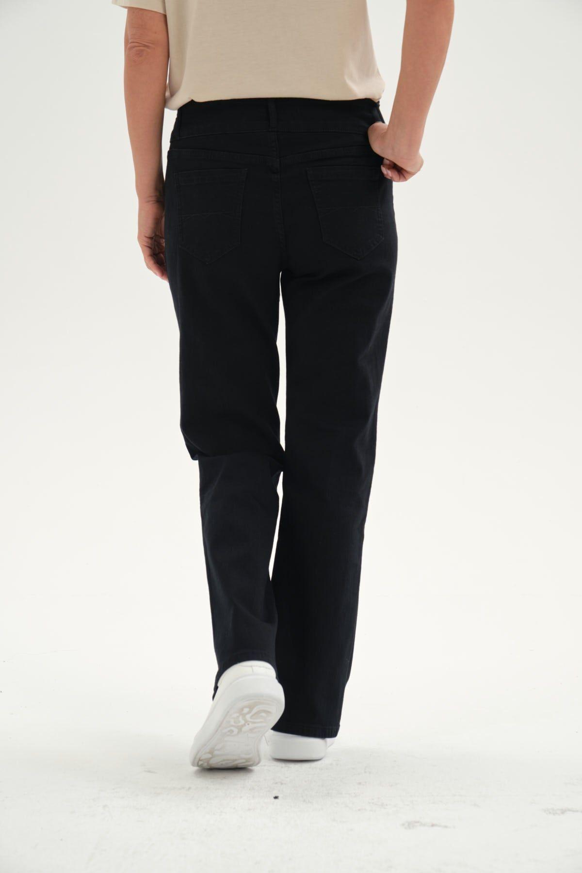 Jeans Mujer Flare Tiro Alto Negro-2