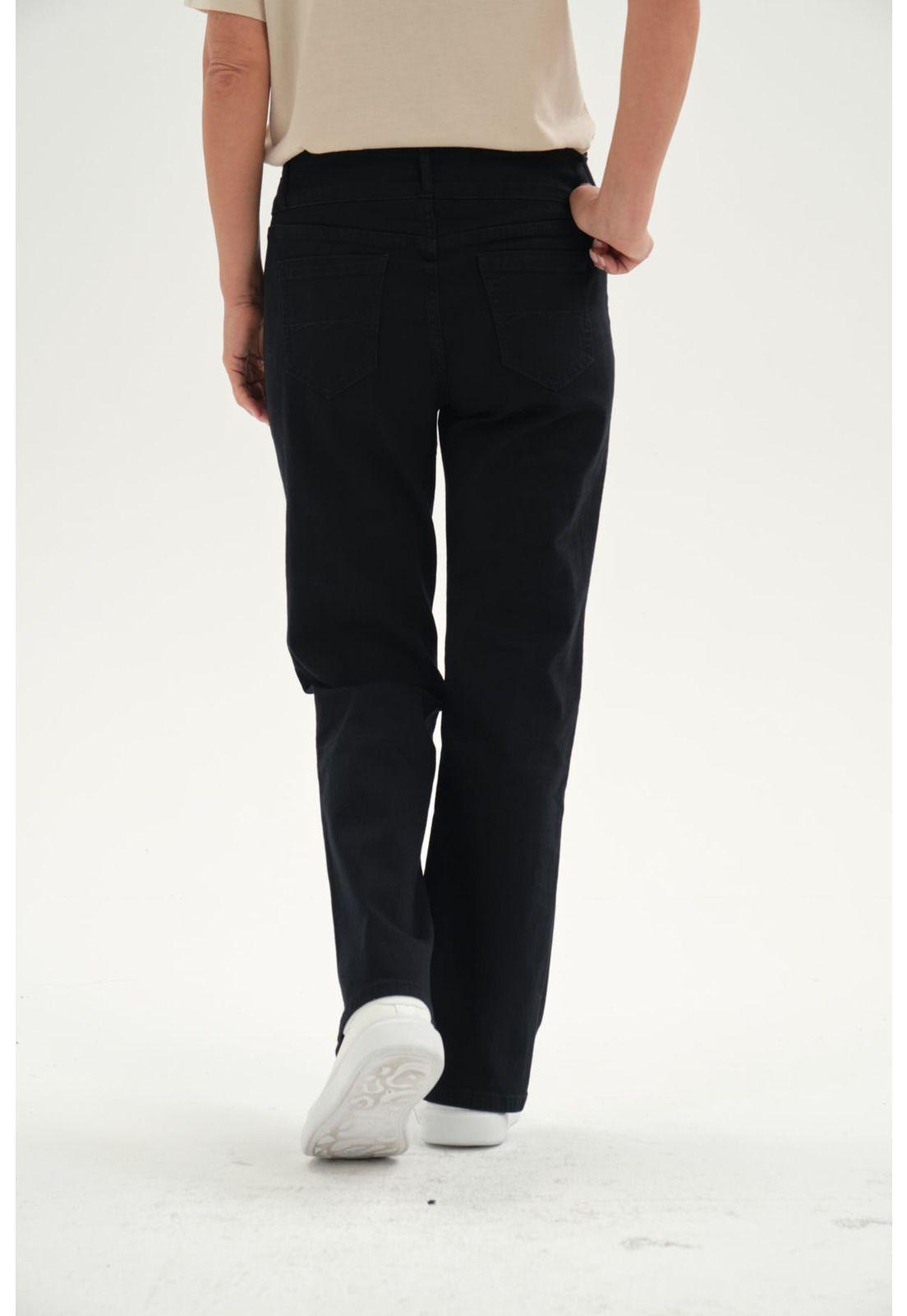 Jeans Mujer Flare Tiro Alto Negro-2