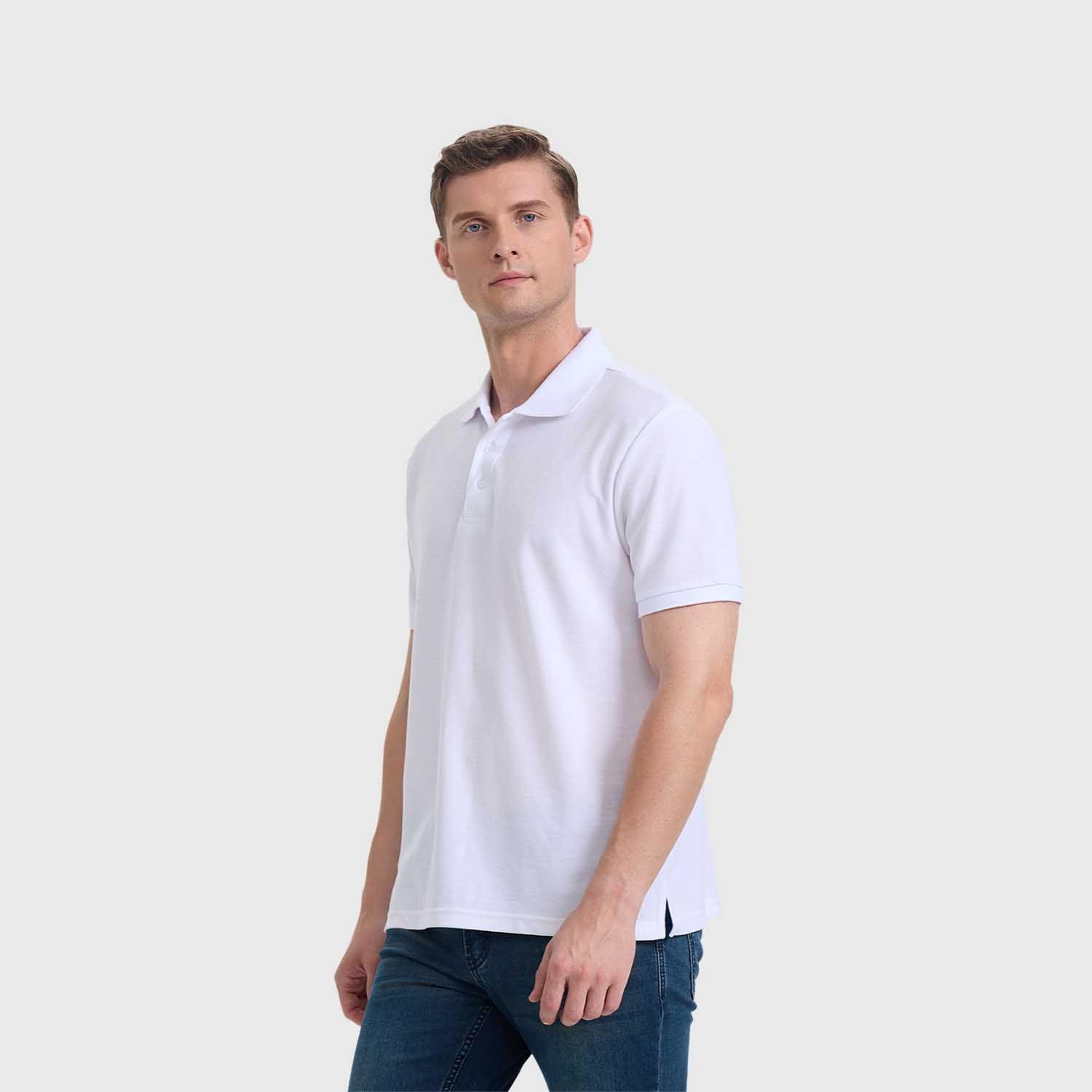 Polera Hombre Pique Lisa Básica Blanco Fashion's Park-1