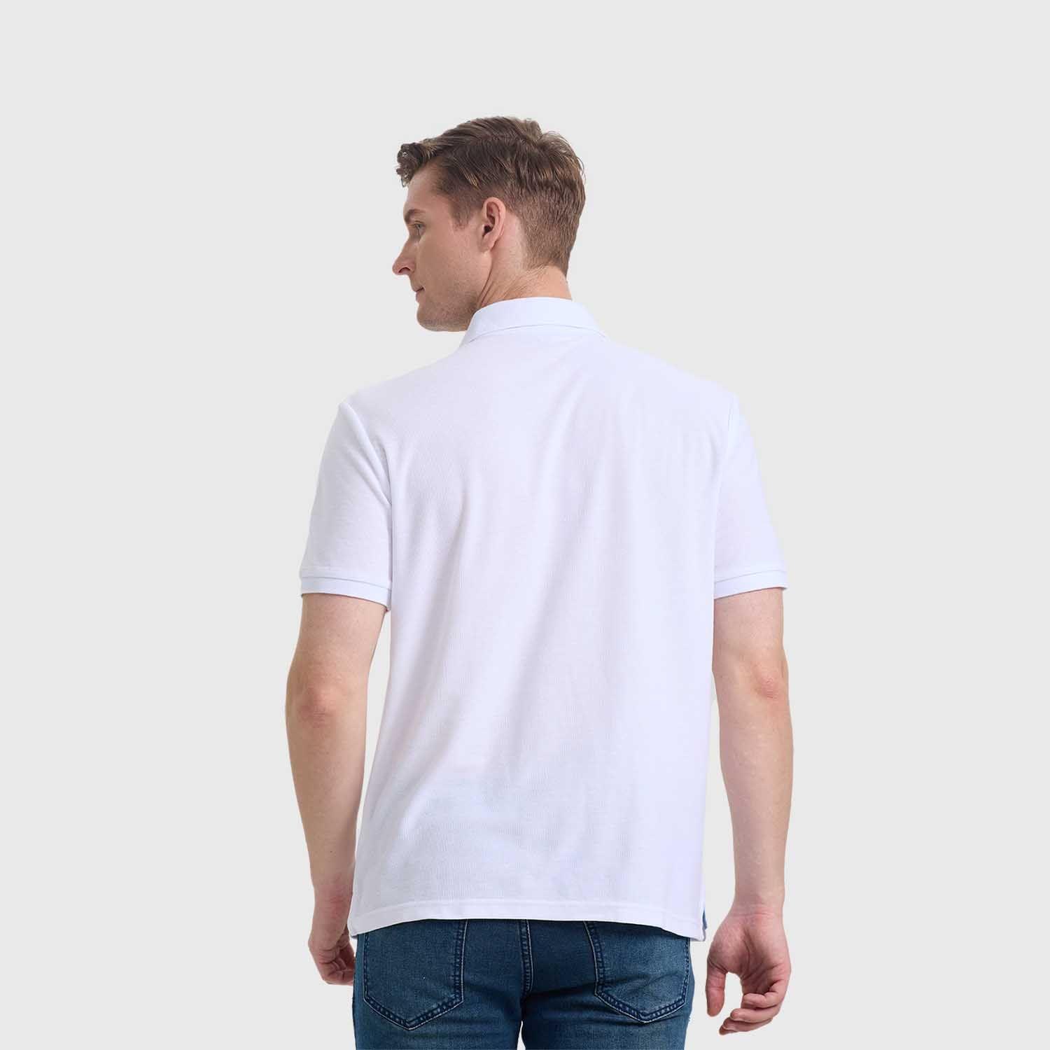 Polera Hombre Pique Lisa Básica Blanco Fashion's Park-2