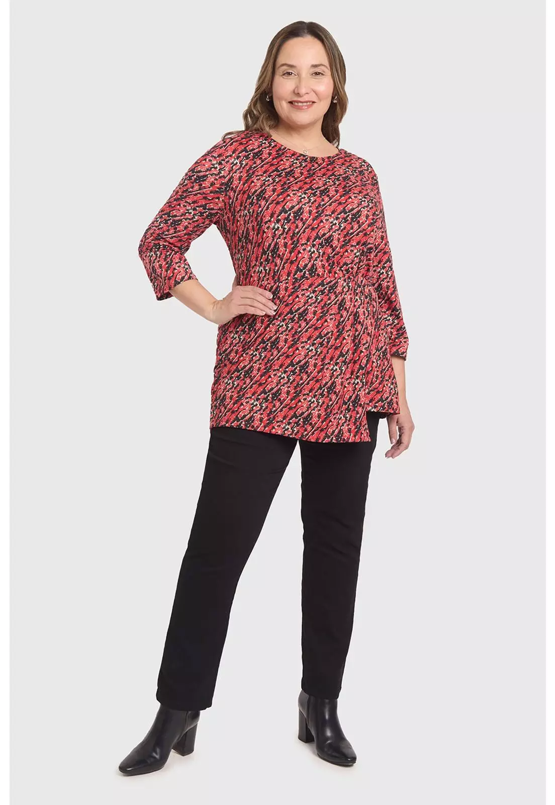 Polera Mujer Estampada Rojo-3