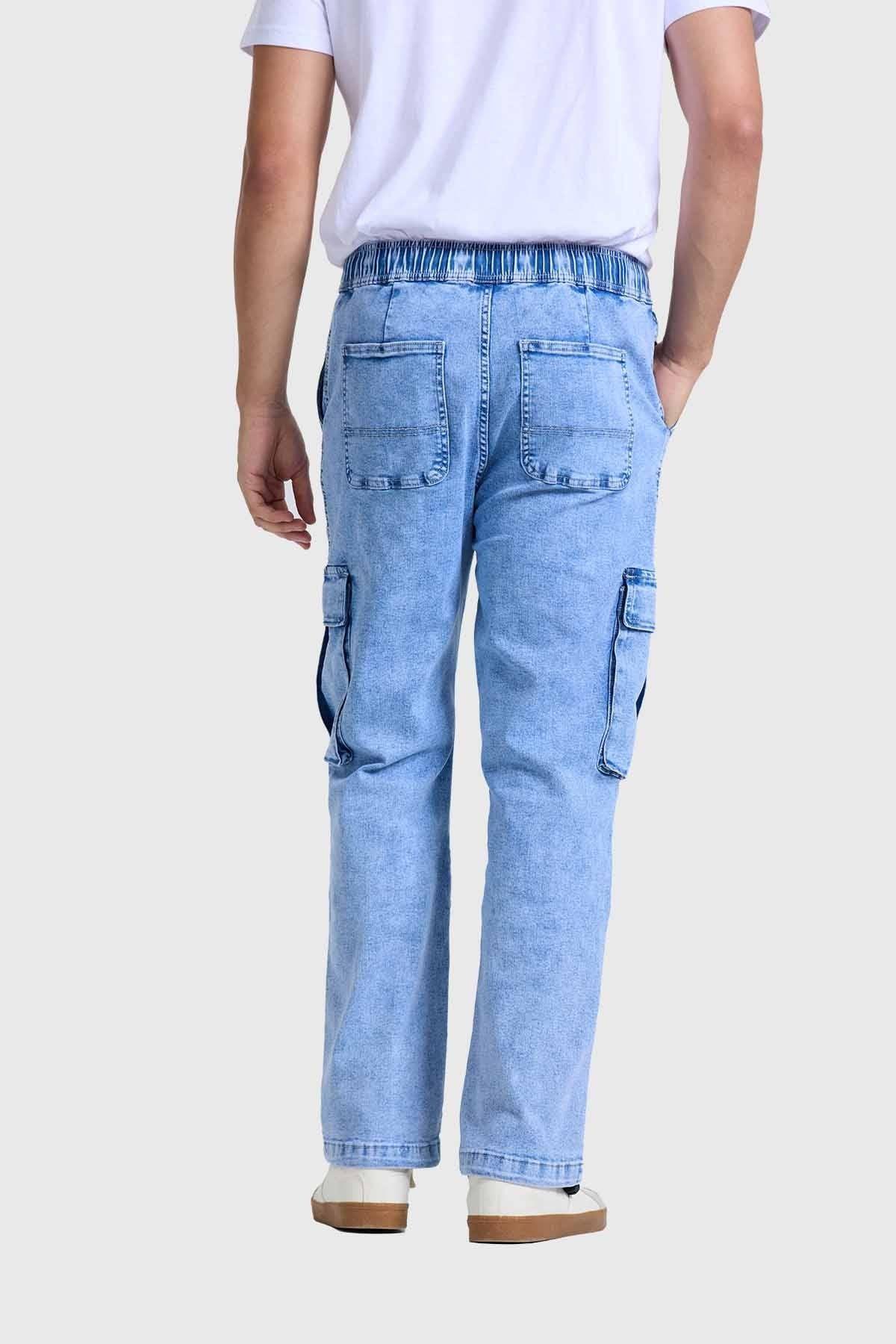 Jeans Hombre Doble Cargo Azul-2