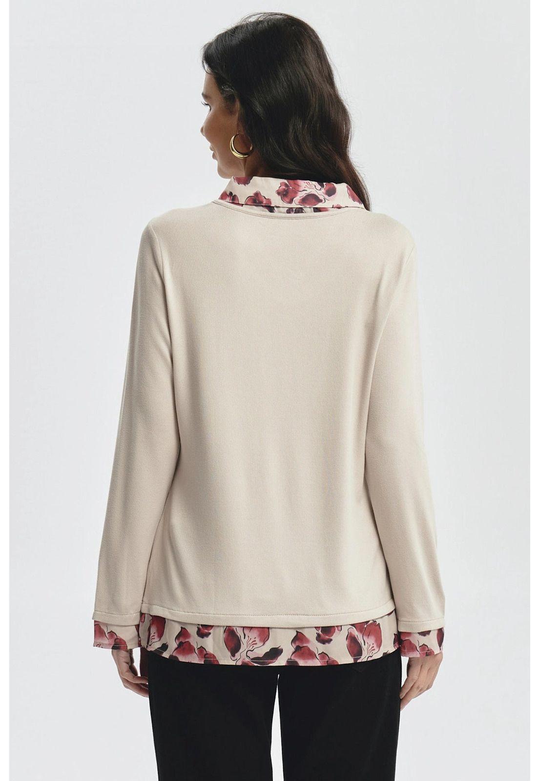 Polera Mujer Aplicación Pañuelo Beige-2