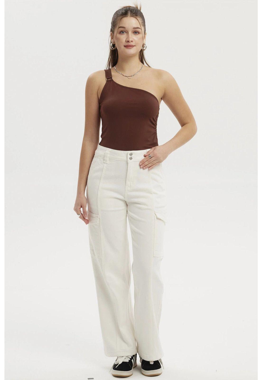 Jeans Mujer Calce Recto Color Crudo-3