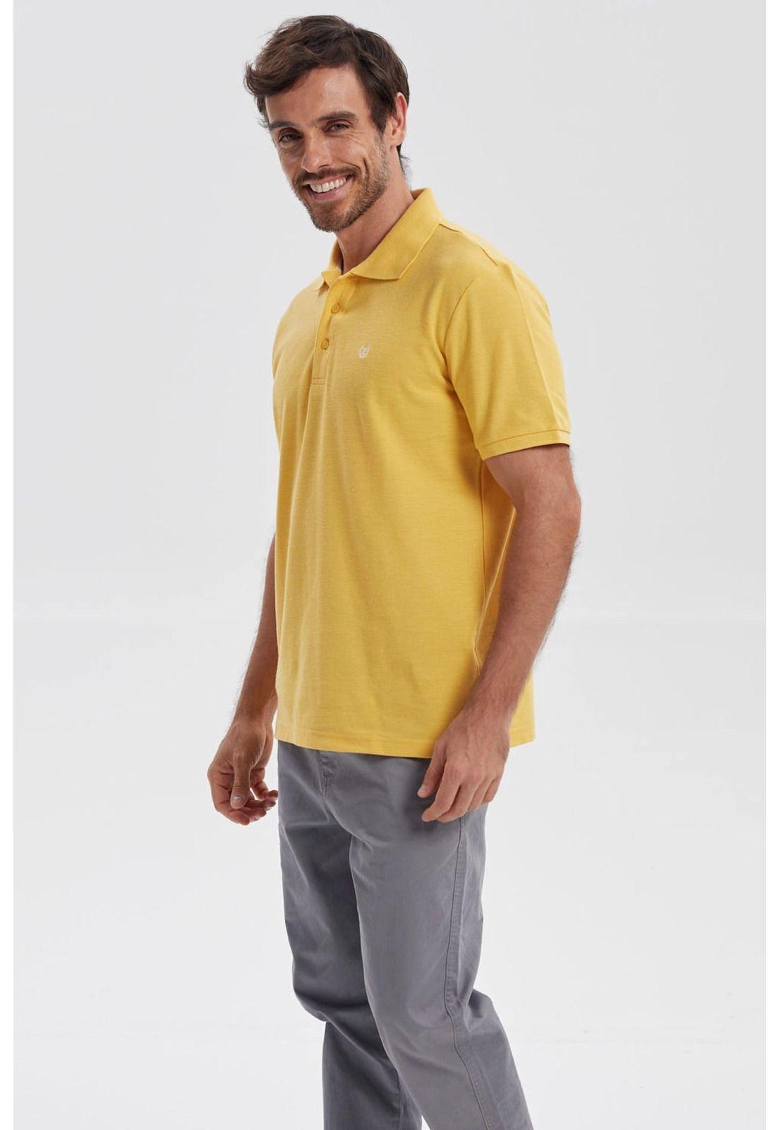 Polera Hombre Piqué Básica Lisa Naranjo-1