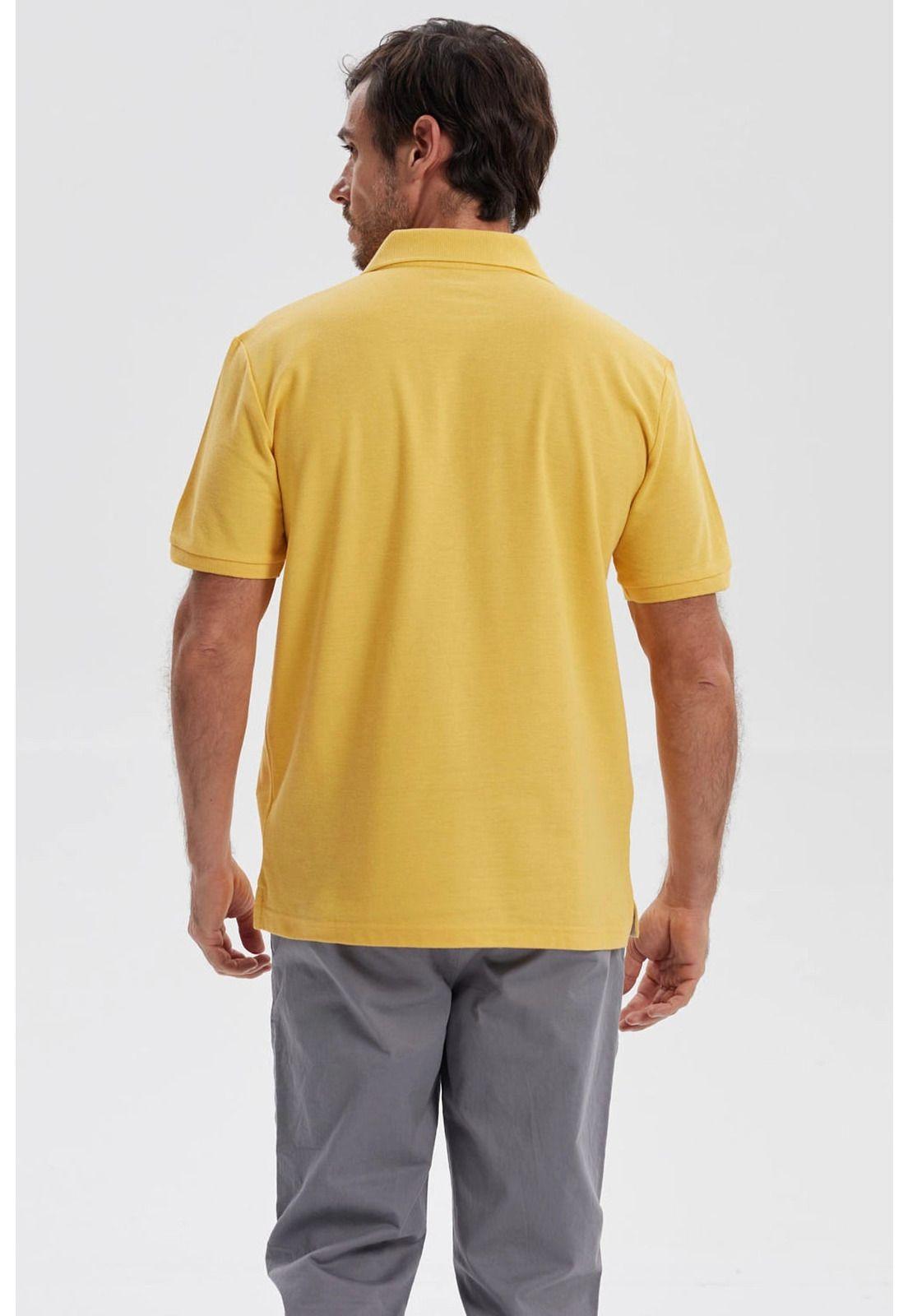 Polera Hombre Piqué Básica Lisa Naranjo-2