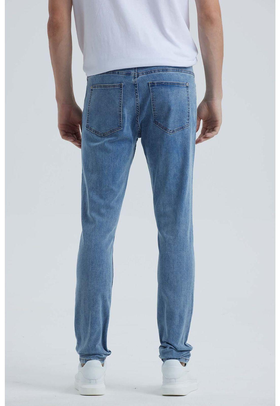 Jeans Hombre Skinny Roturas Azul-2