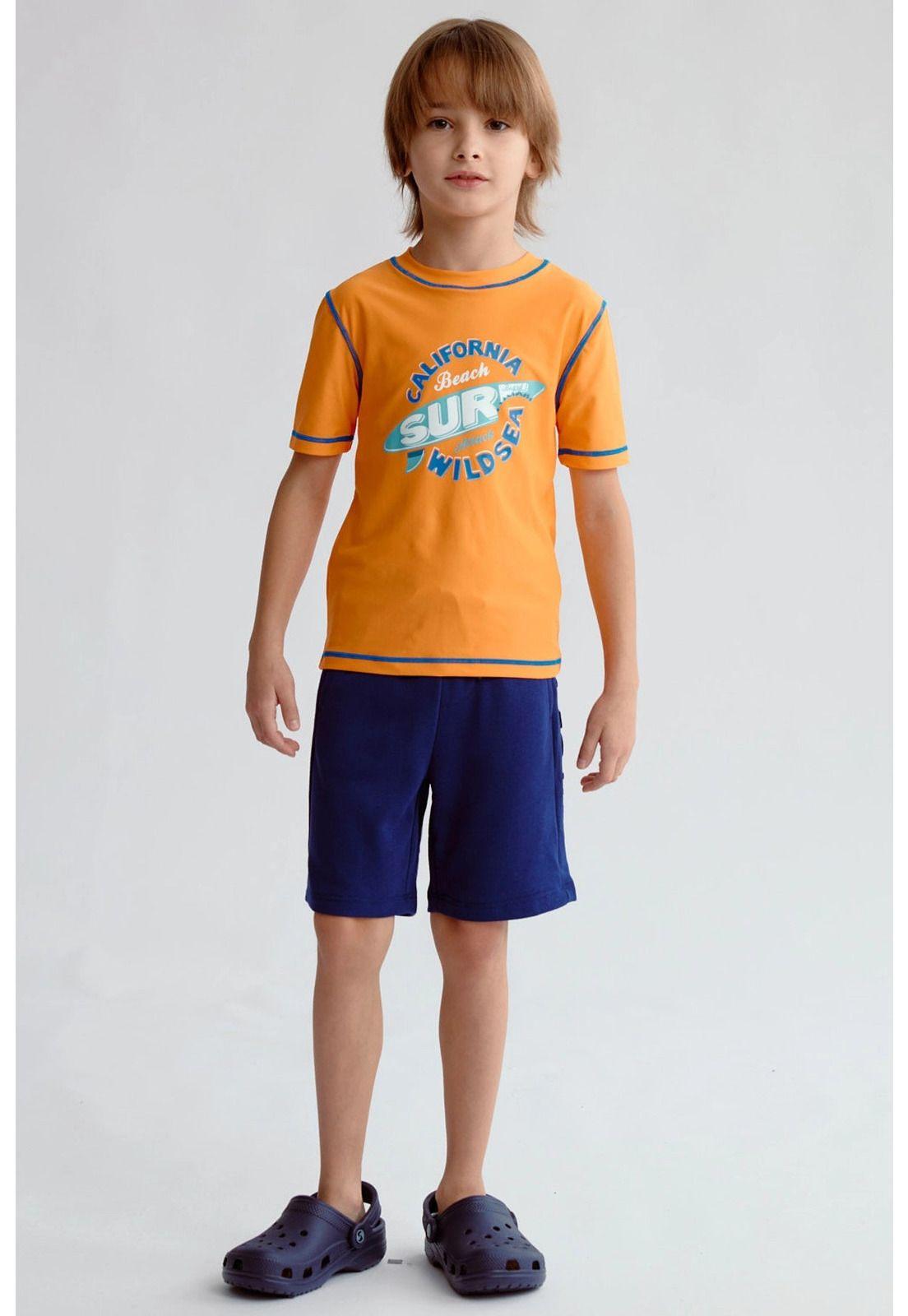 Bermuda Niño Letras Laterales Azul Oscuro-3