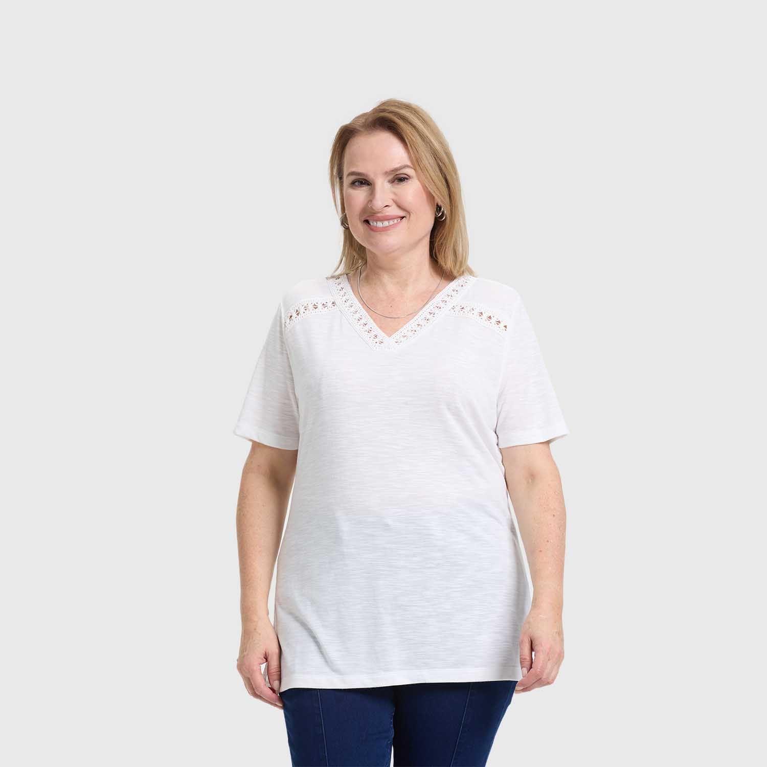 Polera Mujer Detalle Macramé Crudo Fashion's Park-1
