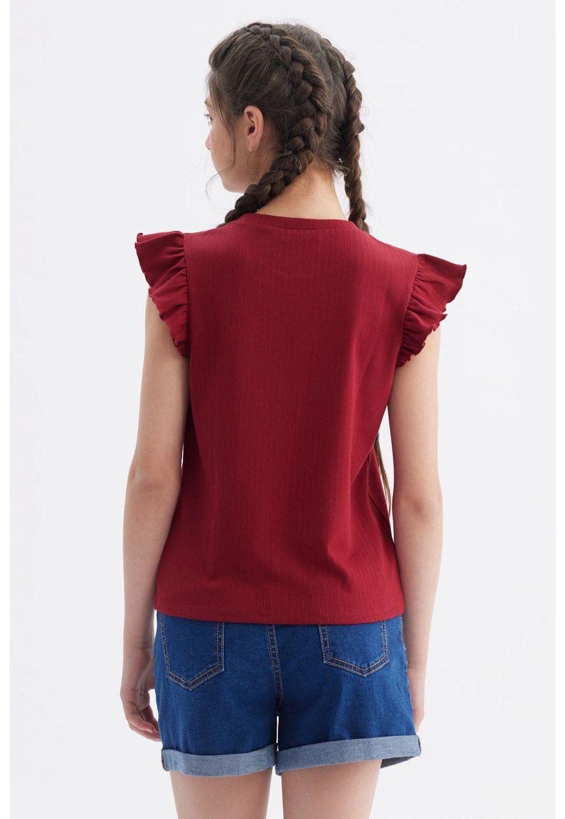 Polera Niña Rib Rojo-2