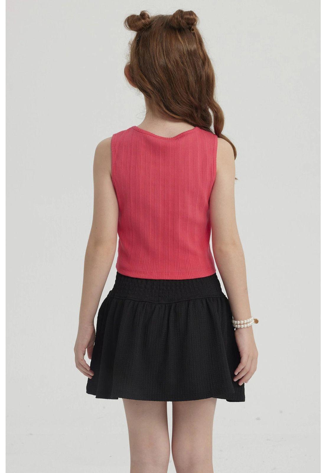 Polera Niña Rib Cut Out Fucsia-2