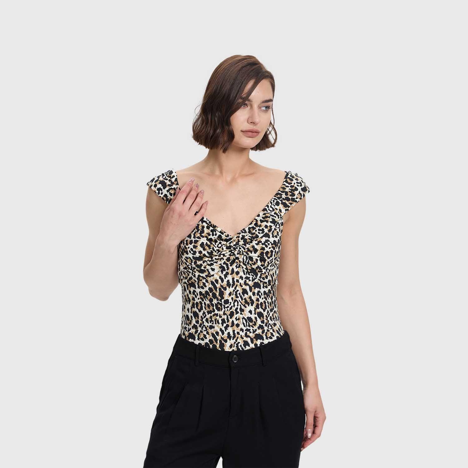 Polera Mujer Body Escote Bardot Beige Fashion's Park-1