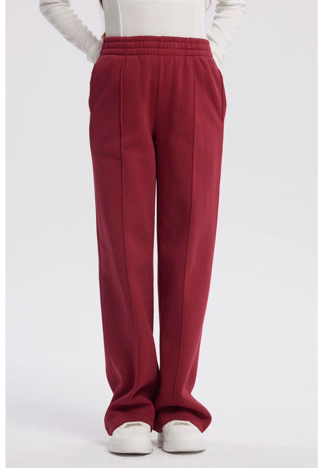 Pantalón Buzo Niña Wide Leg Rojo-0