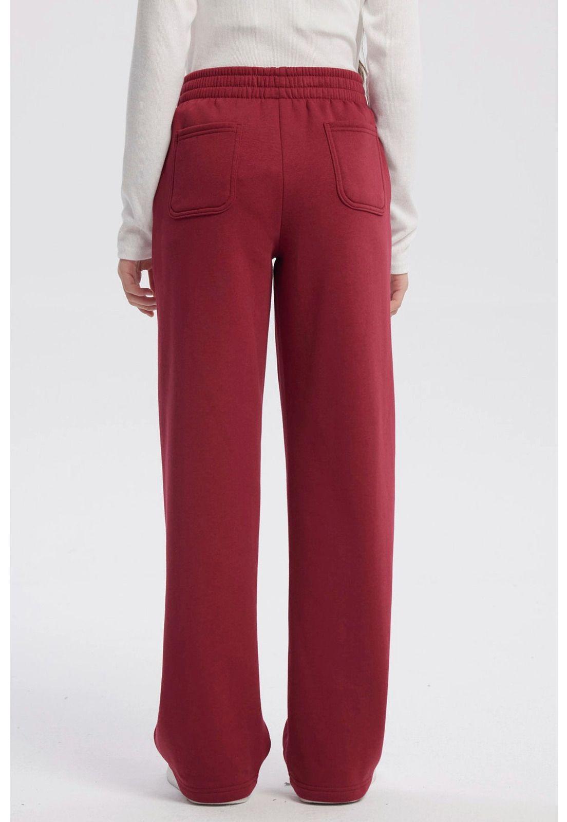 Pantalón Buzo Niña Wide Leg Rojo-2