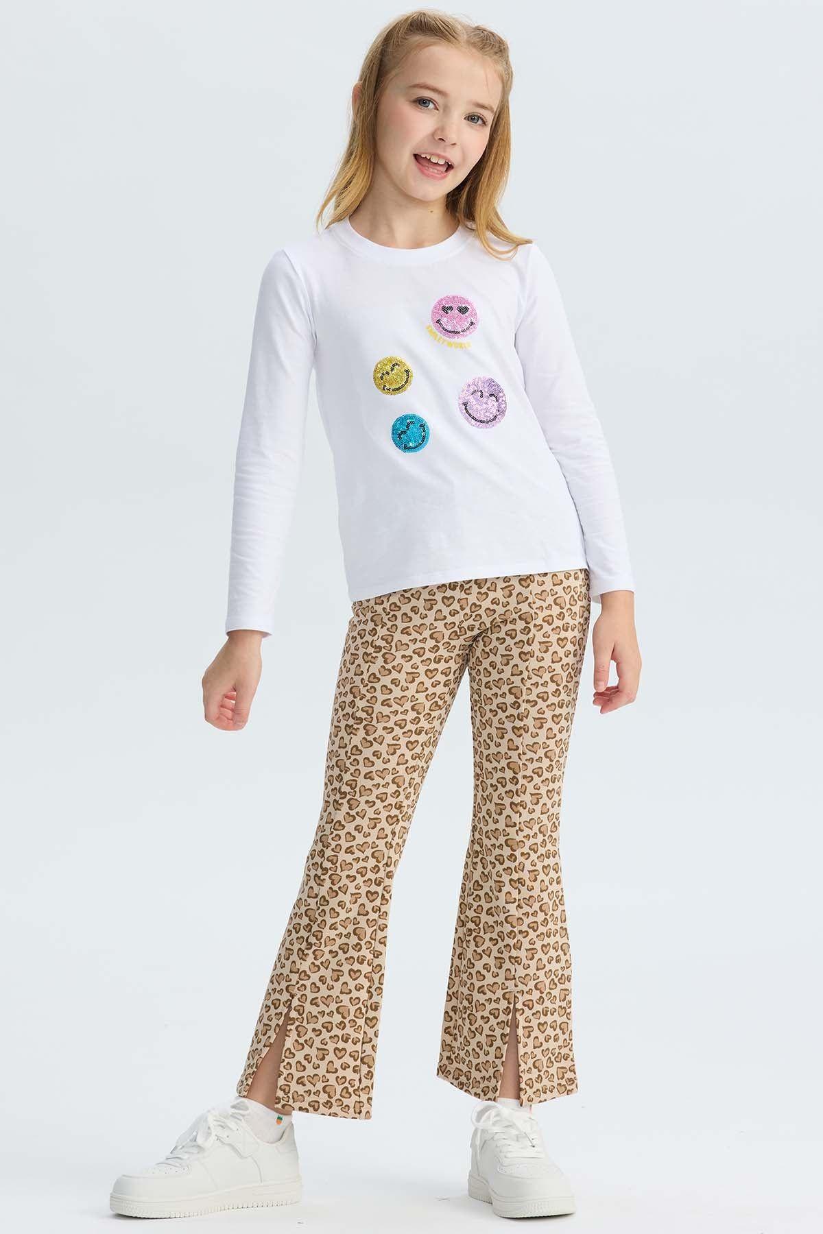 Calza Niña Full Print Beige-0