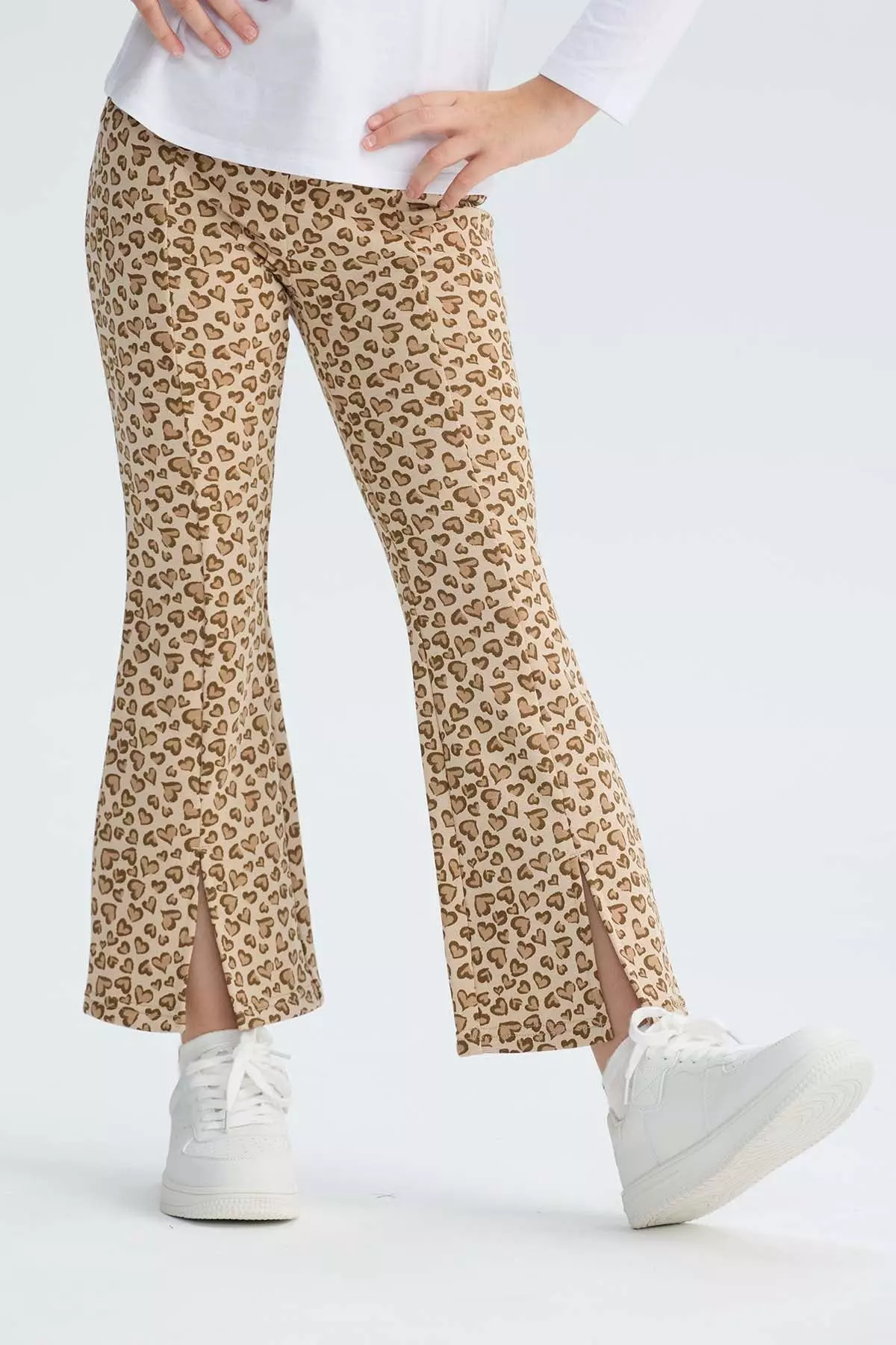 Calza Niña Full Print Beige-1