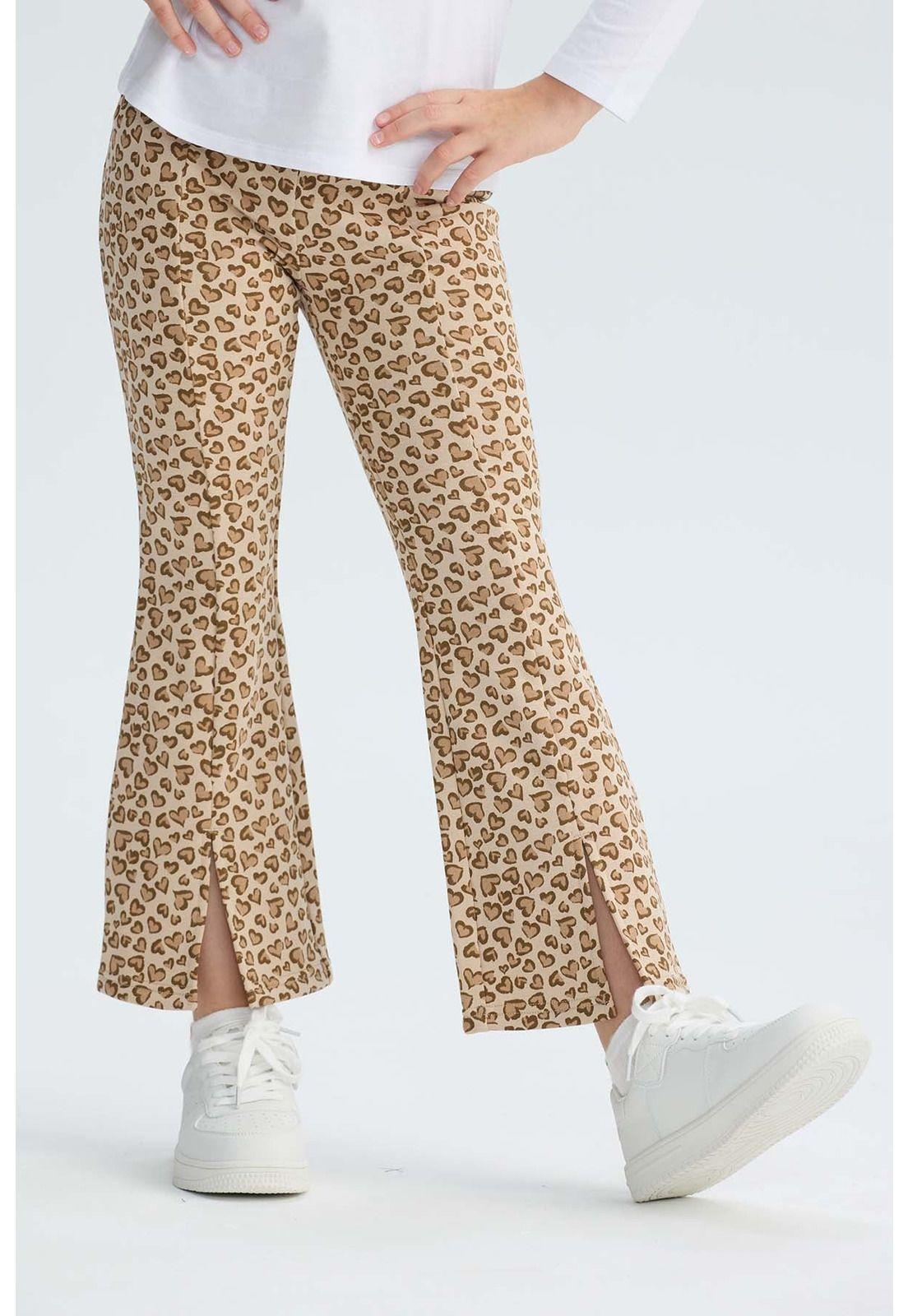 Calza Niña Full Print Beige-1