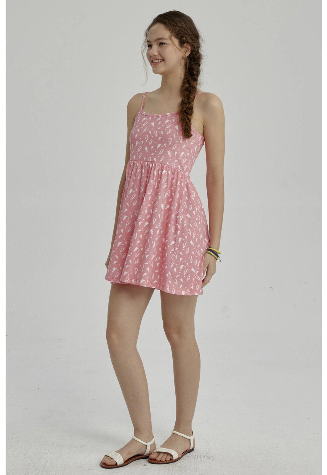 Vestido Niña Básico Teen Coral - ll-0