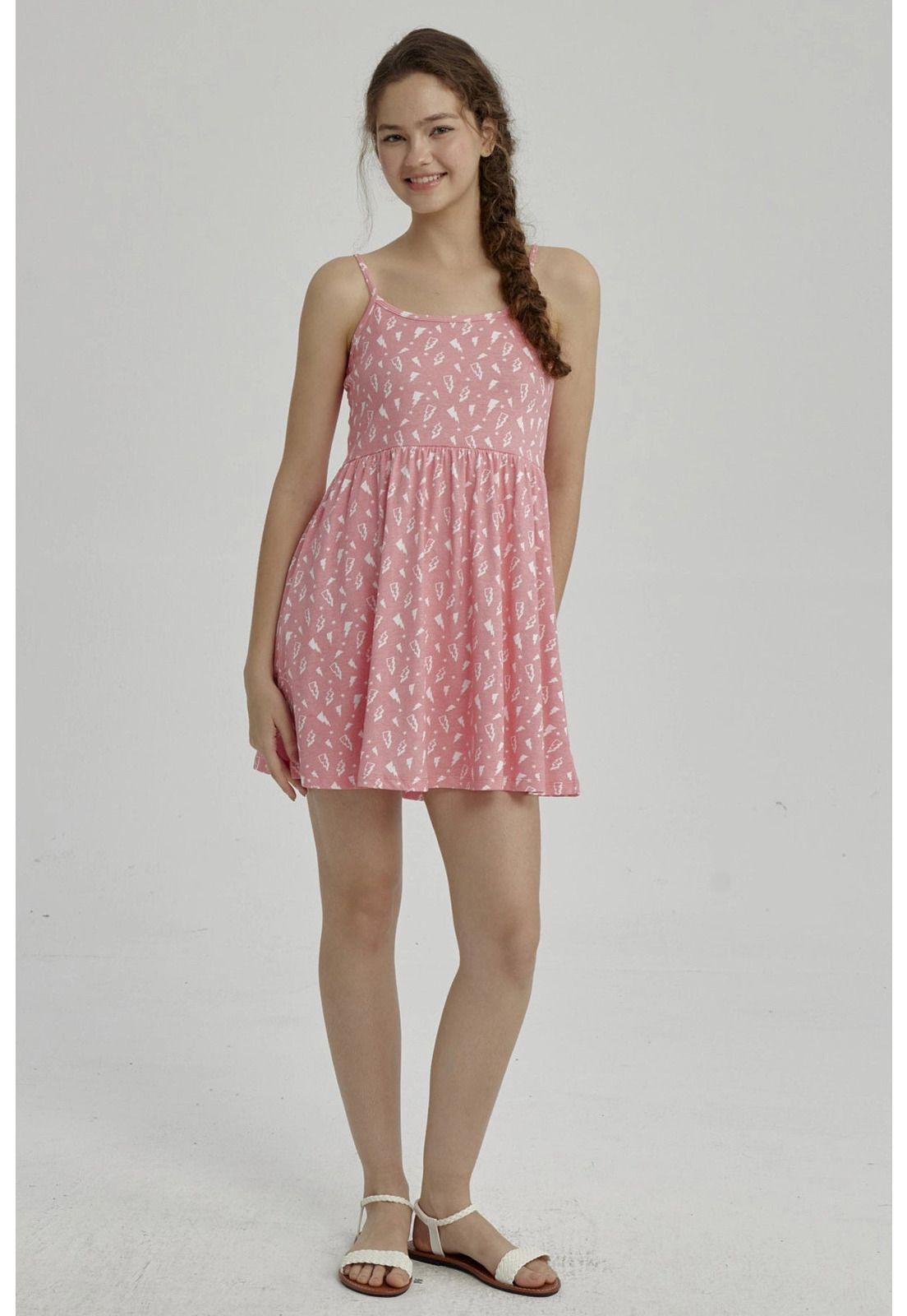 Vestido Niña Básico Teen Coral - ll-1