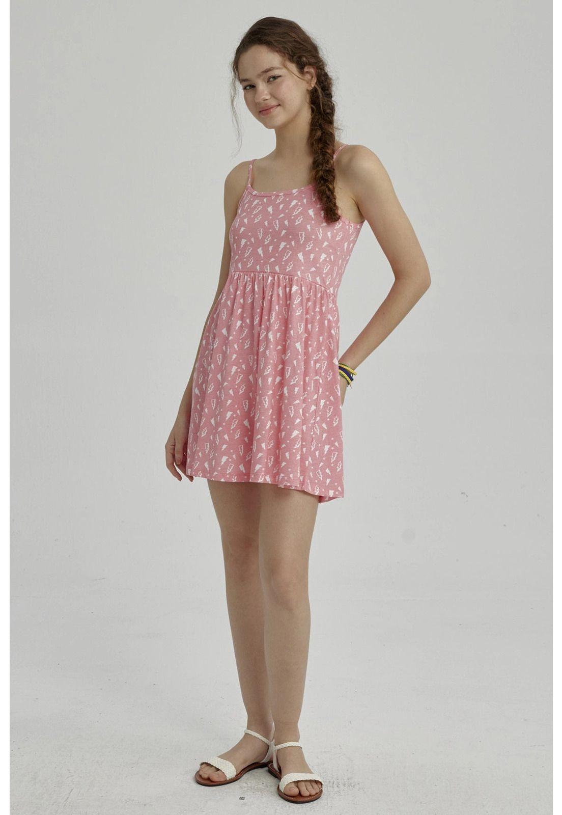 Vestido Niña Básico Teen Coral - ll-3