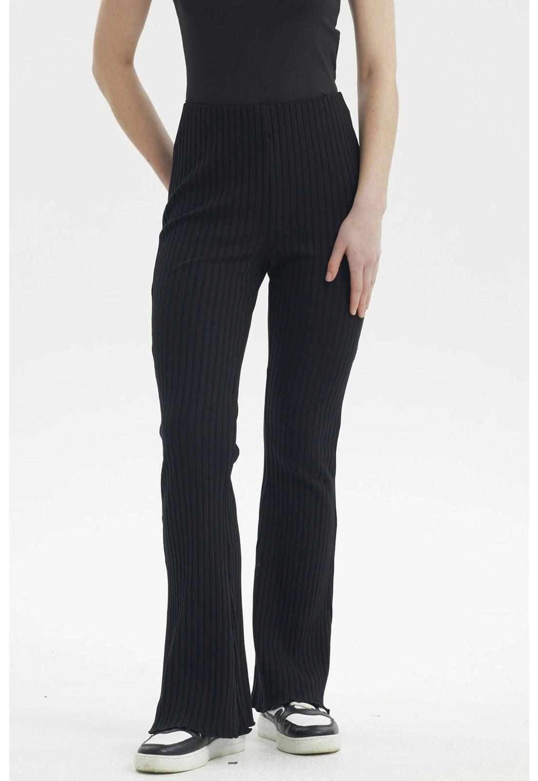 Pantalón Mujer Flare Negro - ll-0
