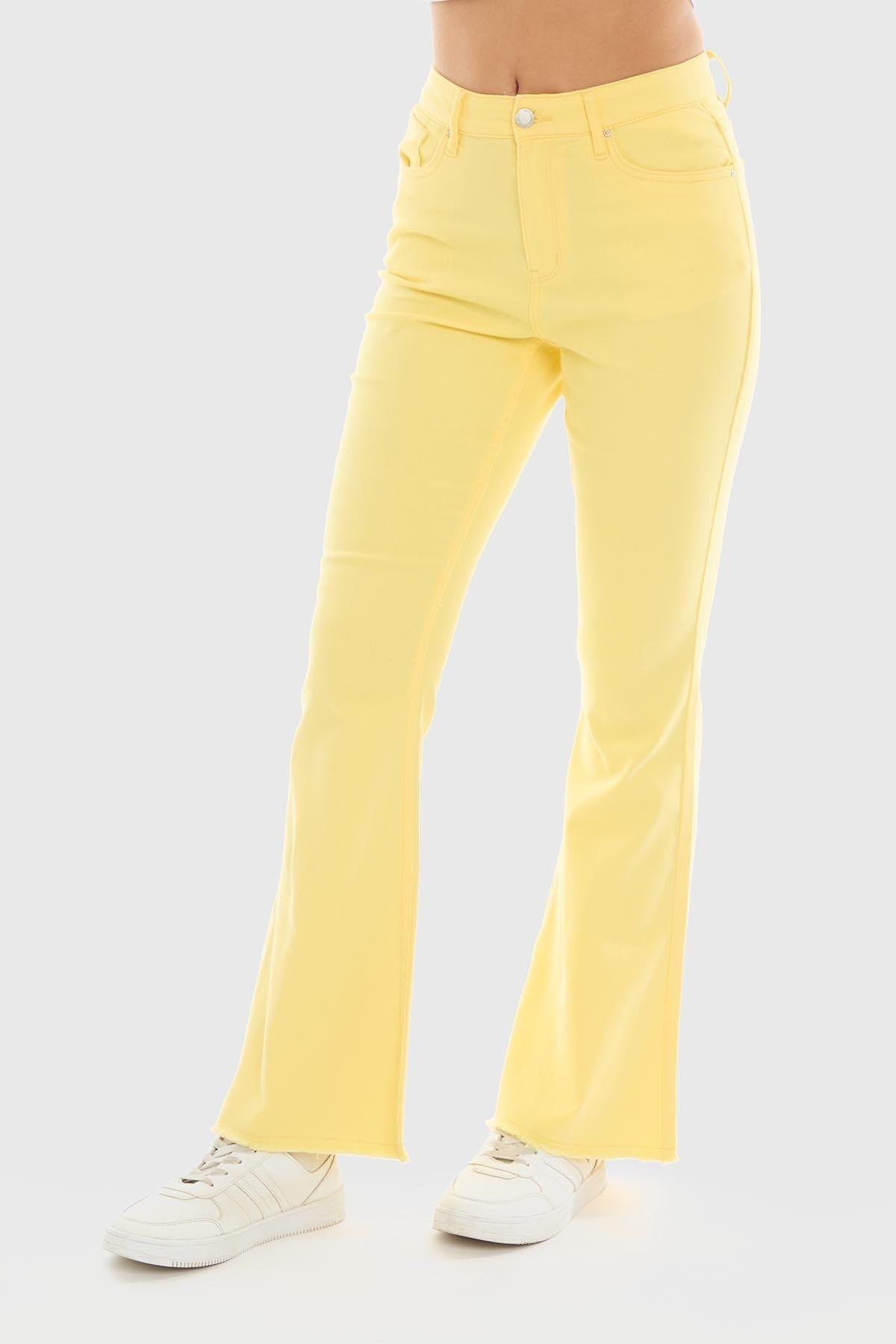 Jeans Mujer Flare Monse Amarillo-1
