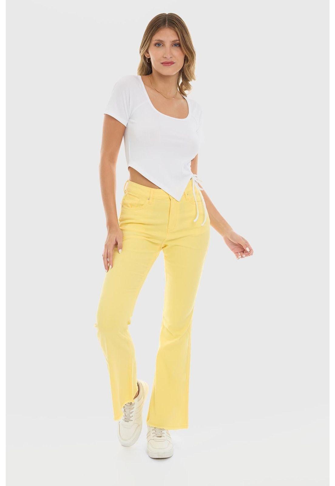 Jeans Mujer Flare Monse Amarillo-0