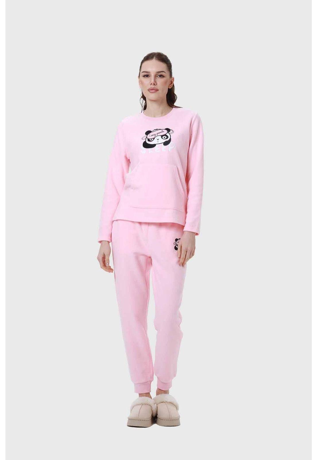 Pijama Mujer Polar Rosado-0