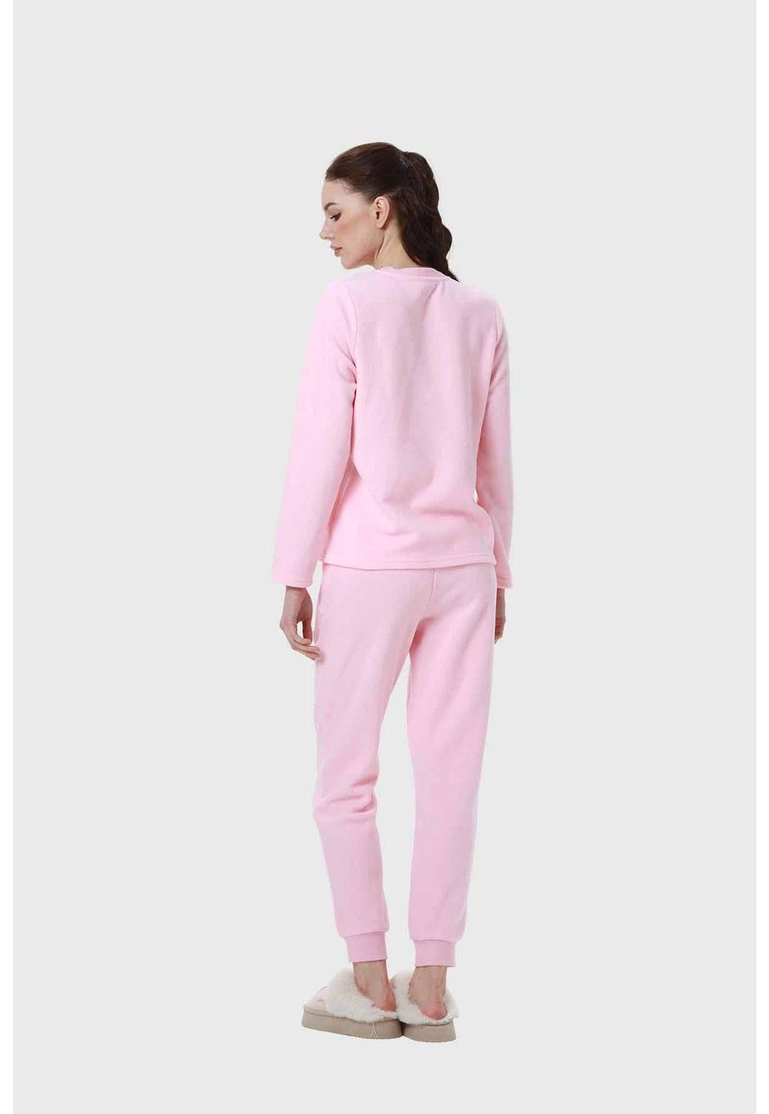 Pijama Mujer Polar Rosado-2