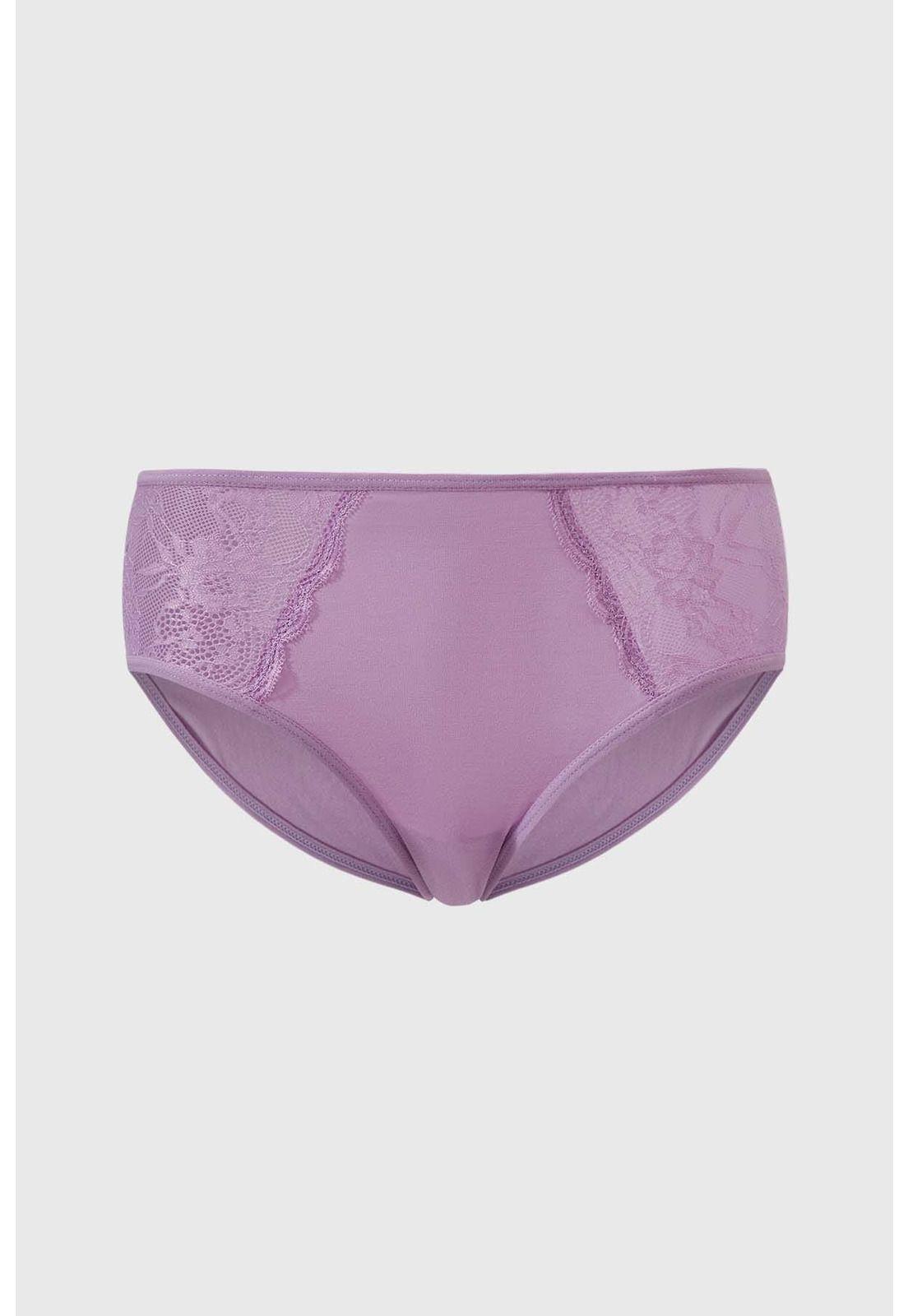 Calzón Mujer Bikini Encaje Costado Lila-0