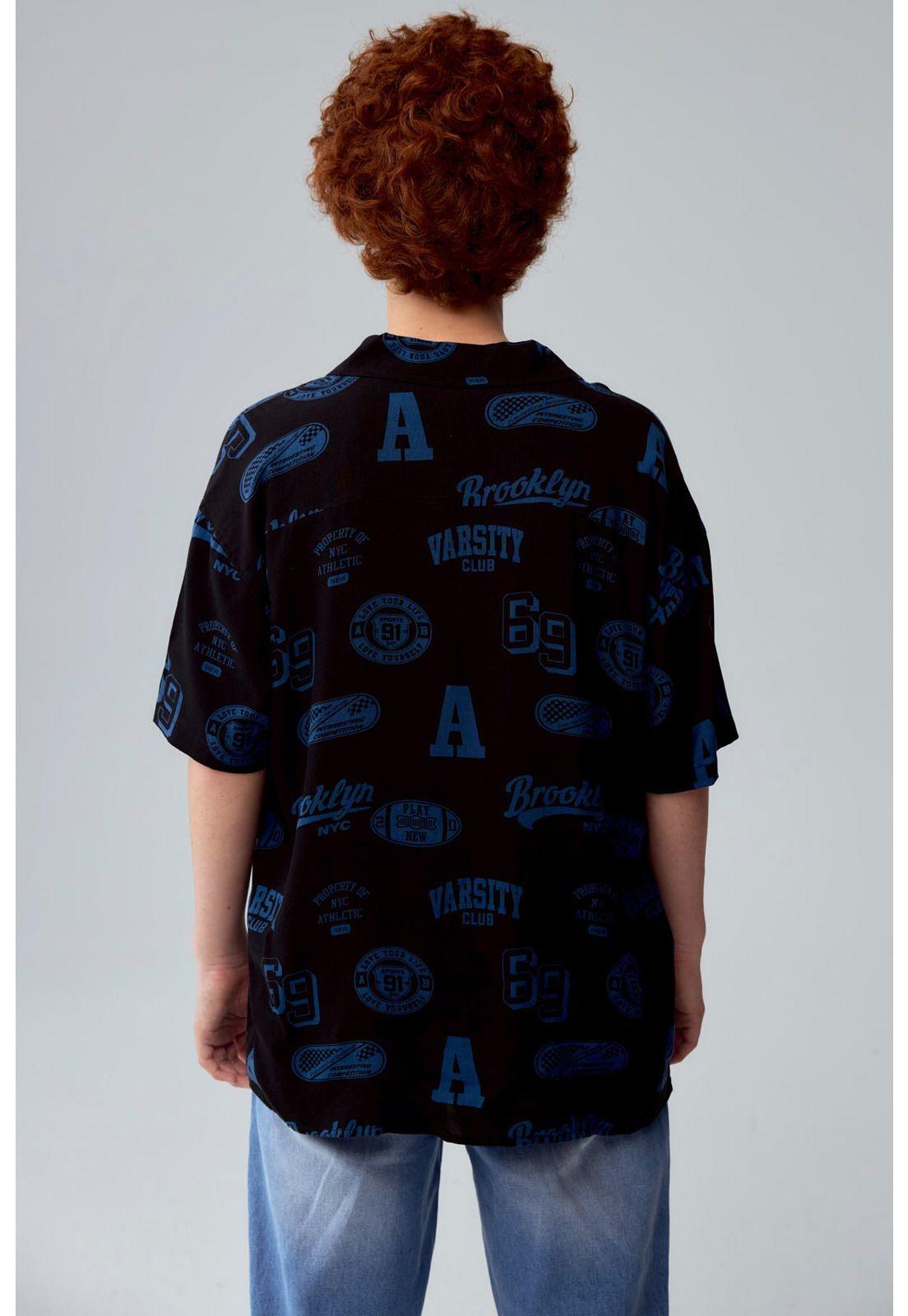 Camisa Niño Print College Negro-1