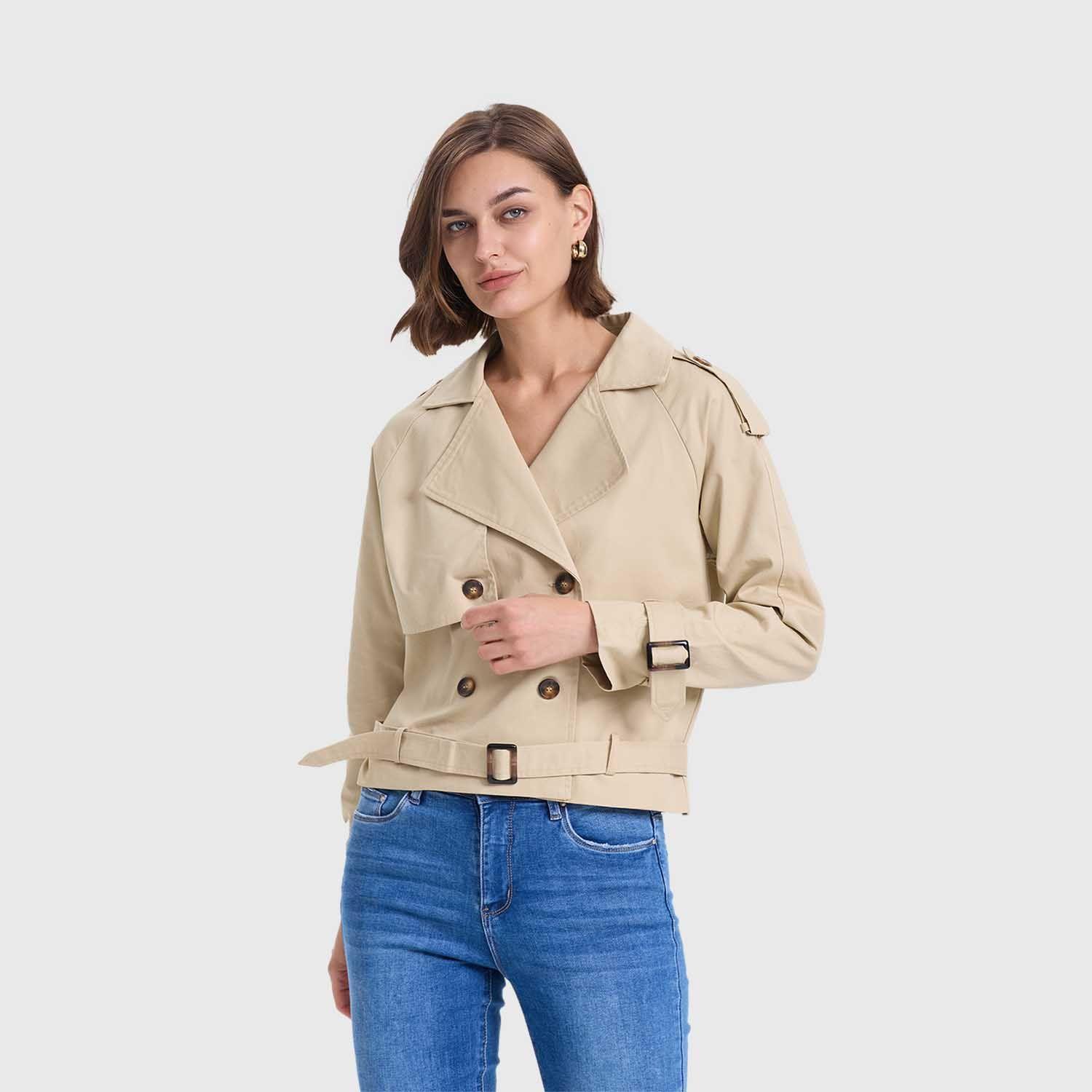 Chaqueta Mujer Trench Beige Fashion's Park-1