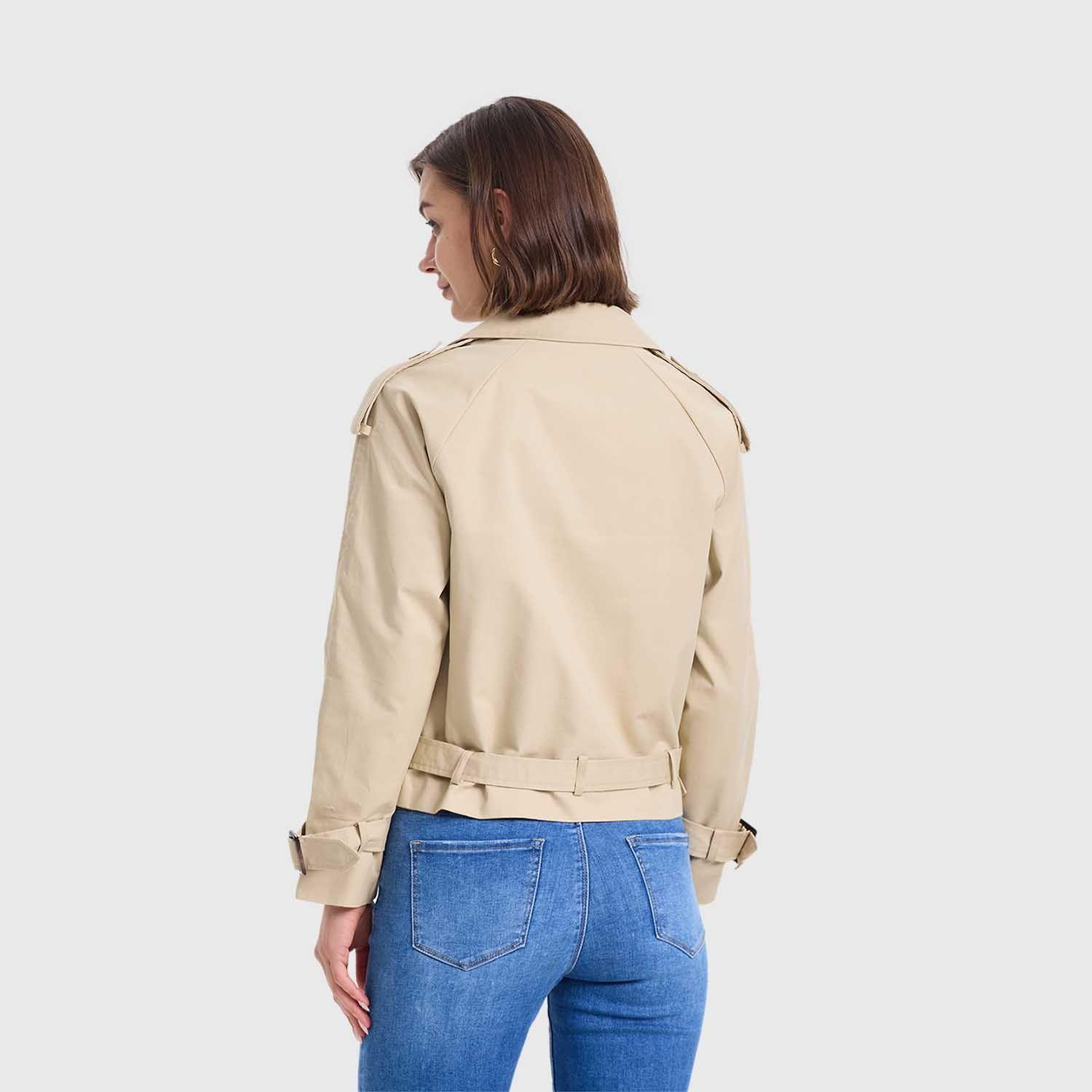 Chaqueta Mujer Trench Beige Fashion's Park-2