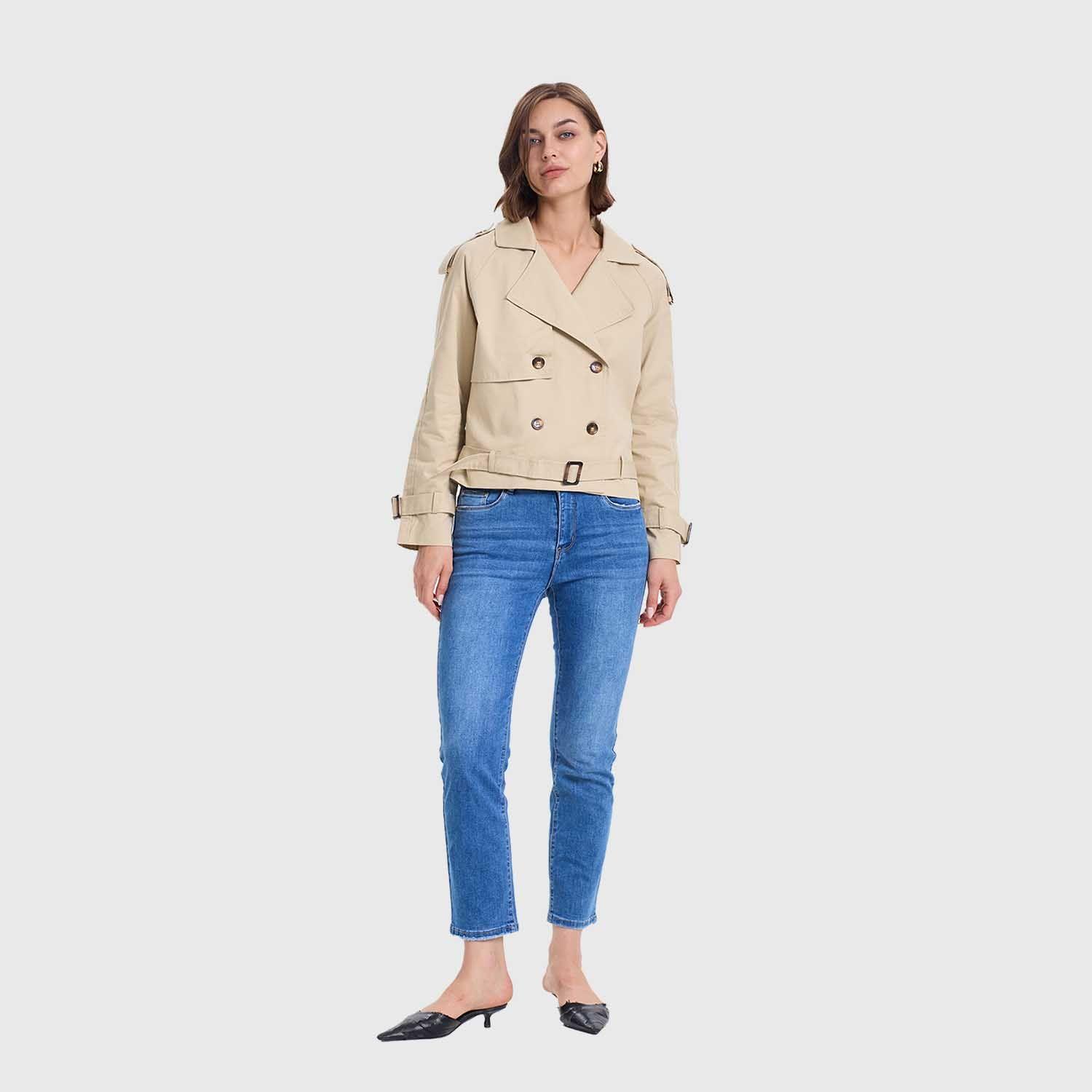 Chaqueta Mujer Trench Beige Fashion's Park-3