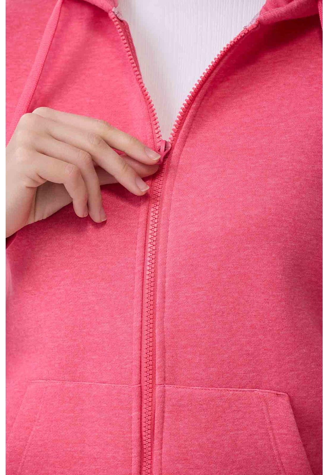 Polerón Mujer Básico Hoodie Guinda Melange-1